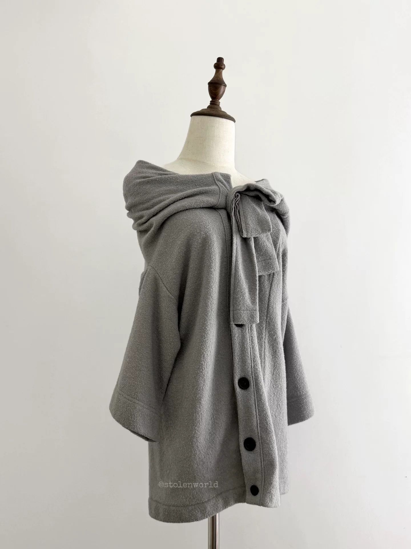 Y's gray asymmetrical shoulder top by Y's Size S / US 4 / IT 40 - 3 Thumbnail