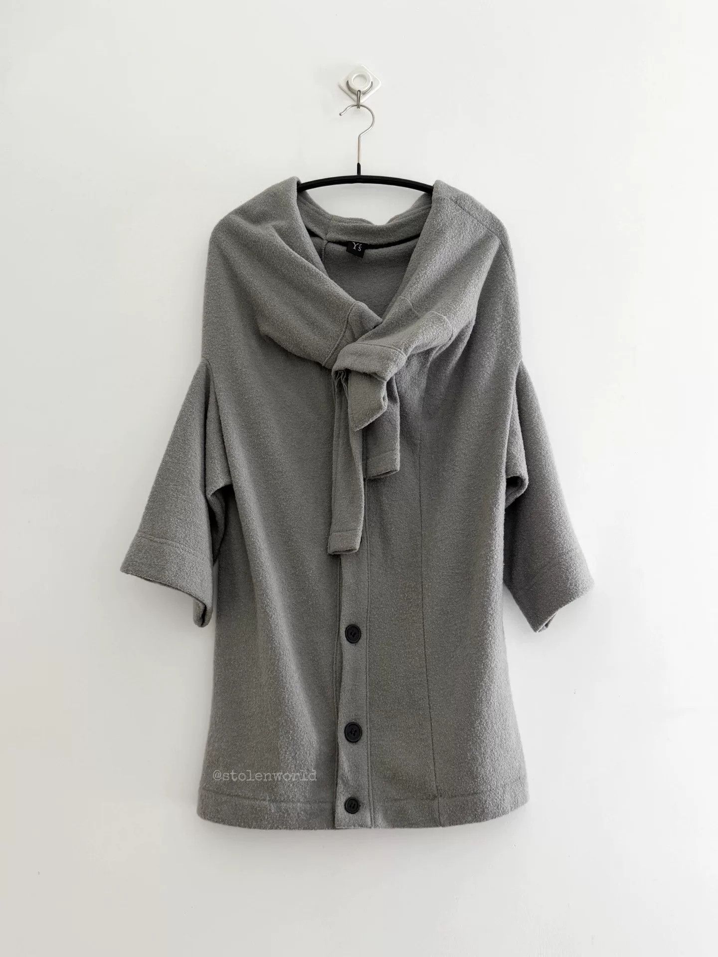 Y's gray asymmetrical shoulder top by Y's Size S / US 4 / IT 40 - 7 Thumbnail