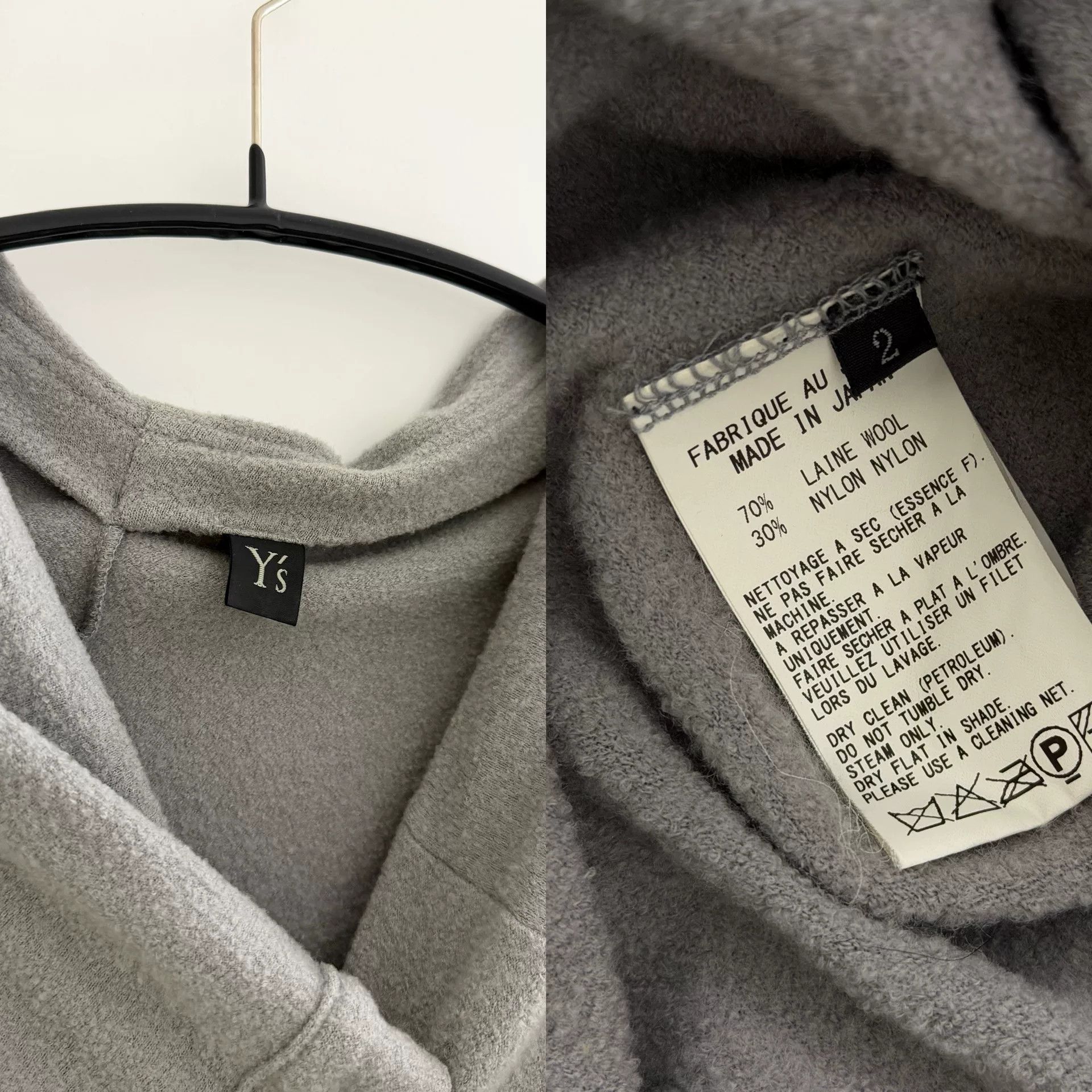 Y's gray asymmetrical shoulder top by Y's Size S / US 4 / IT 40 - 9 Thumbnail