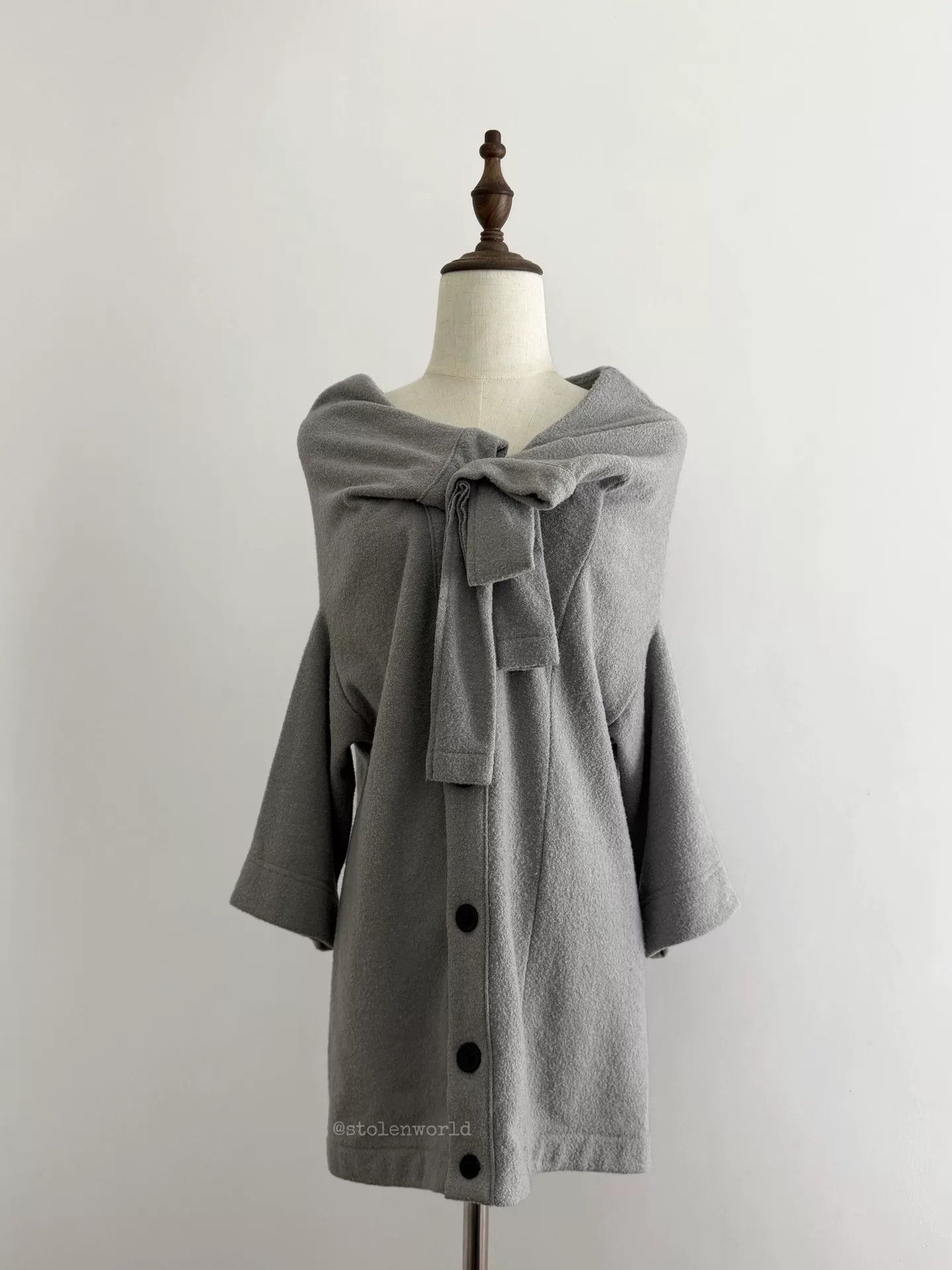 Y's gray asymmetrical shoulder top by Y's Size S / US 4 / IT 40 - 2 Thumbnail