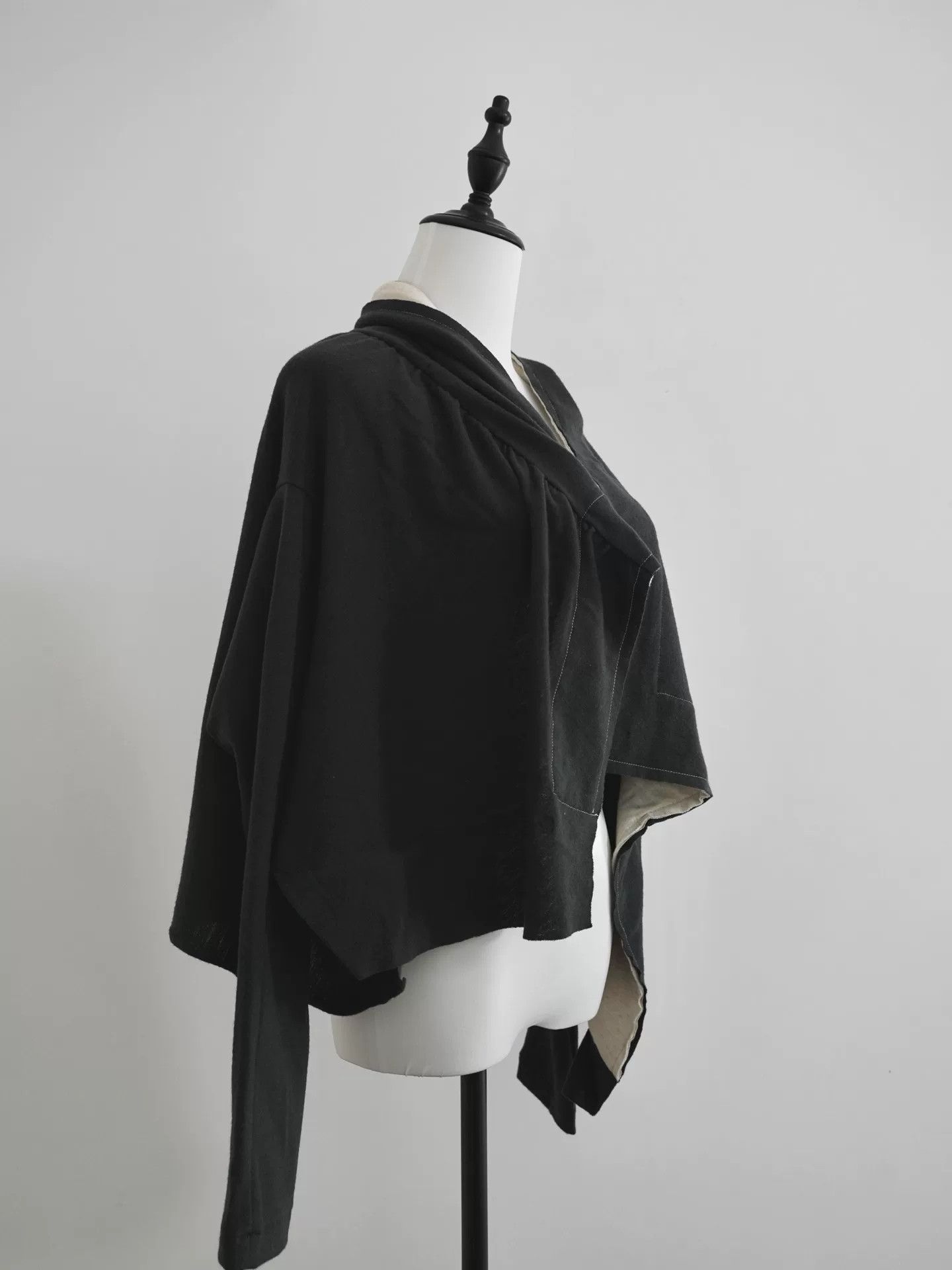 Y's 2-Way Irregular Wool Pullover Sweater Size M / US 6-8 / IT 42-44 - 4 Thumbnail
