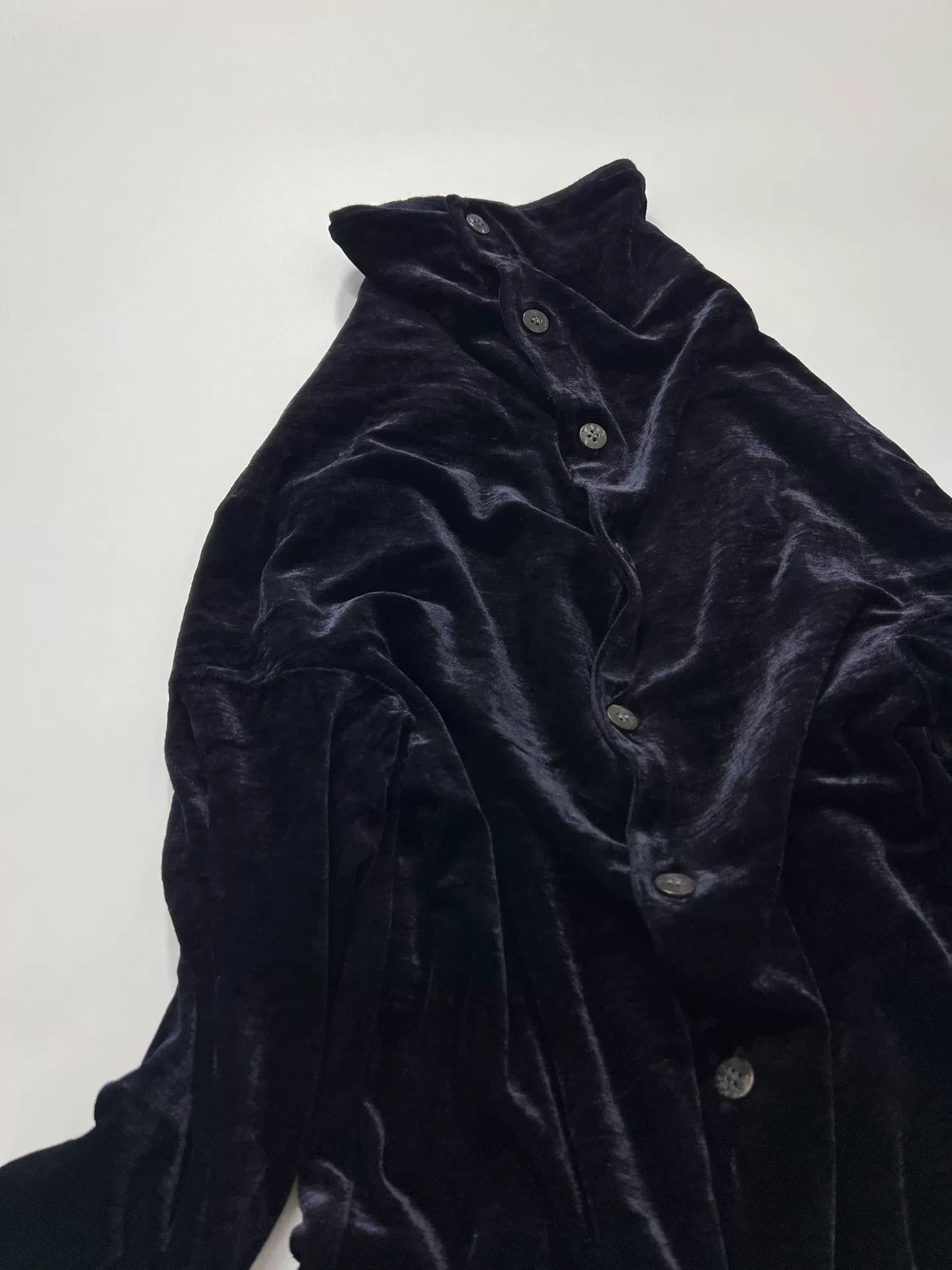 Comme des Garcons blue velvet high-neck blouse Size ONE SIZE - 7 Thumbnail