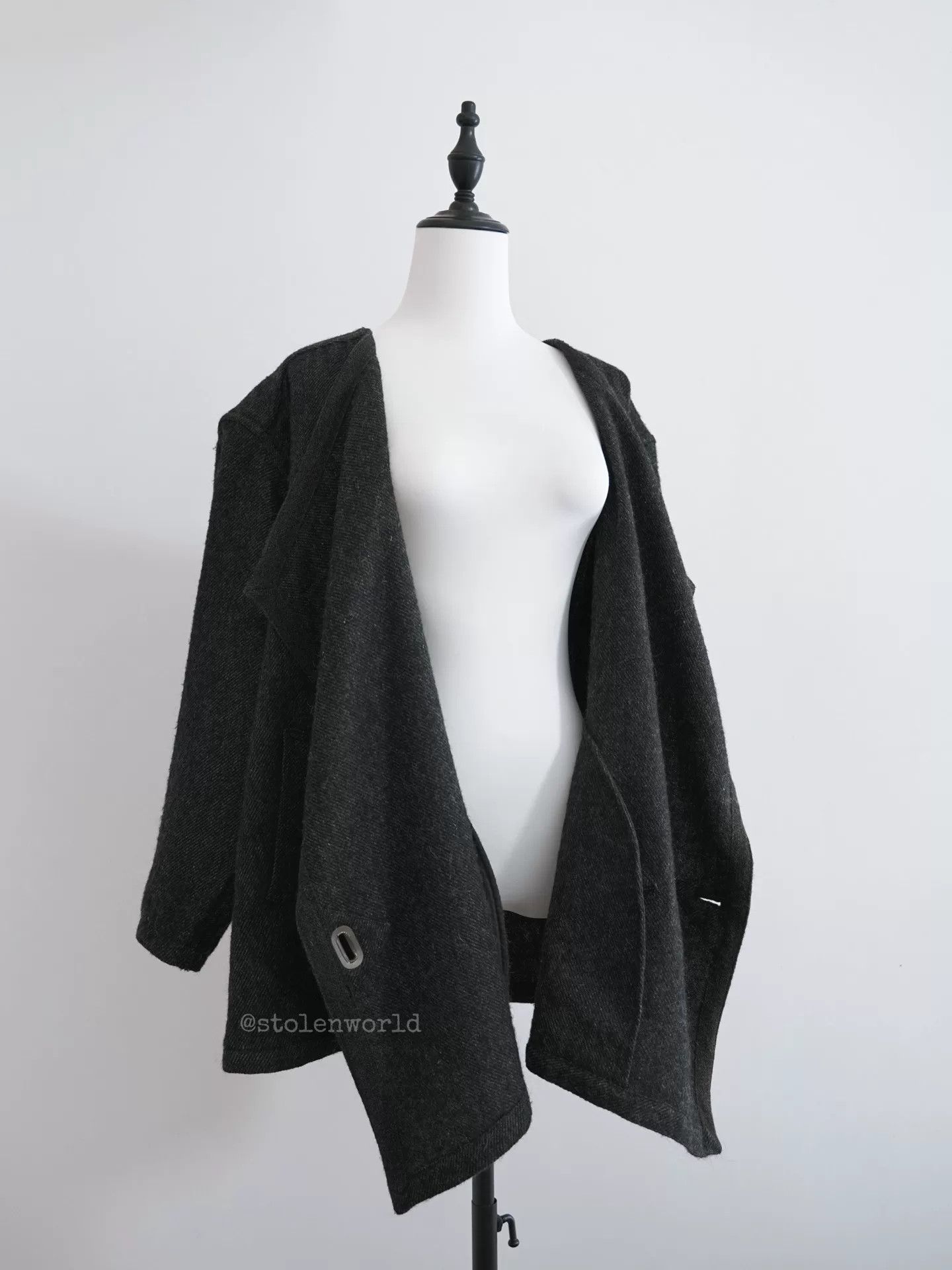 Issey Miyake 80s Issey Miyake Wool Coat with Iron Fastening Size M / US 6-8 / IT 42-44 - 6 Thumbnail