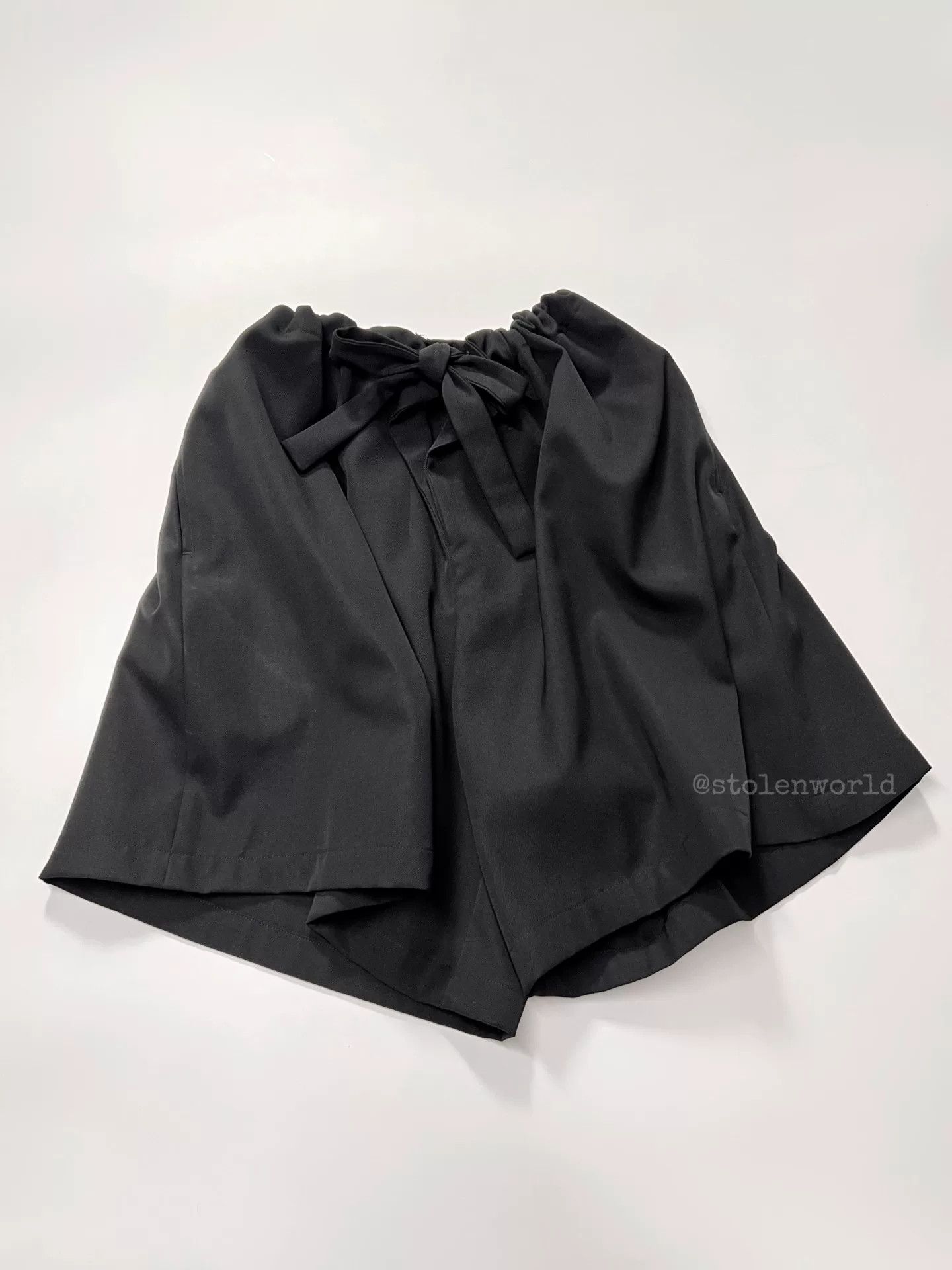 Yohji Yamamoto Yohji Yamamoto Black Tie Waist Shorts Size 23" - 5 Thumbnail