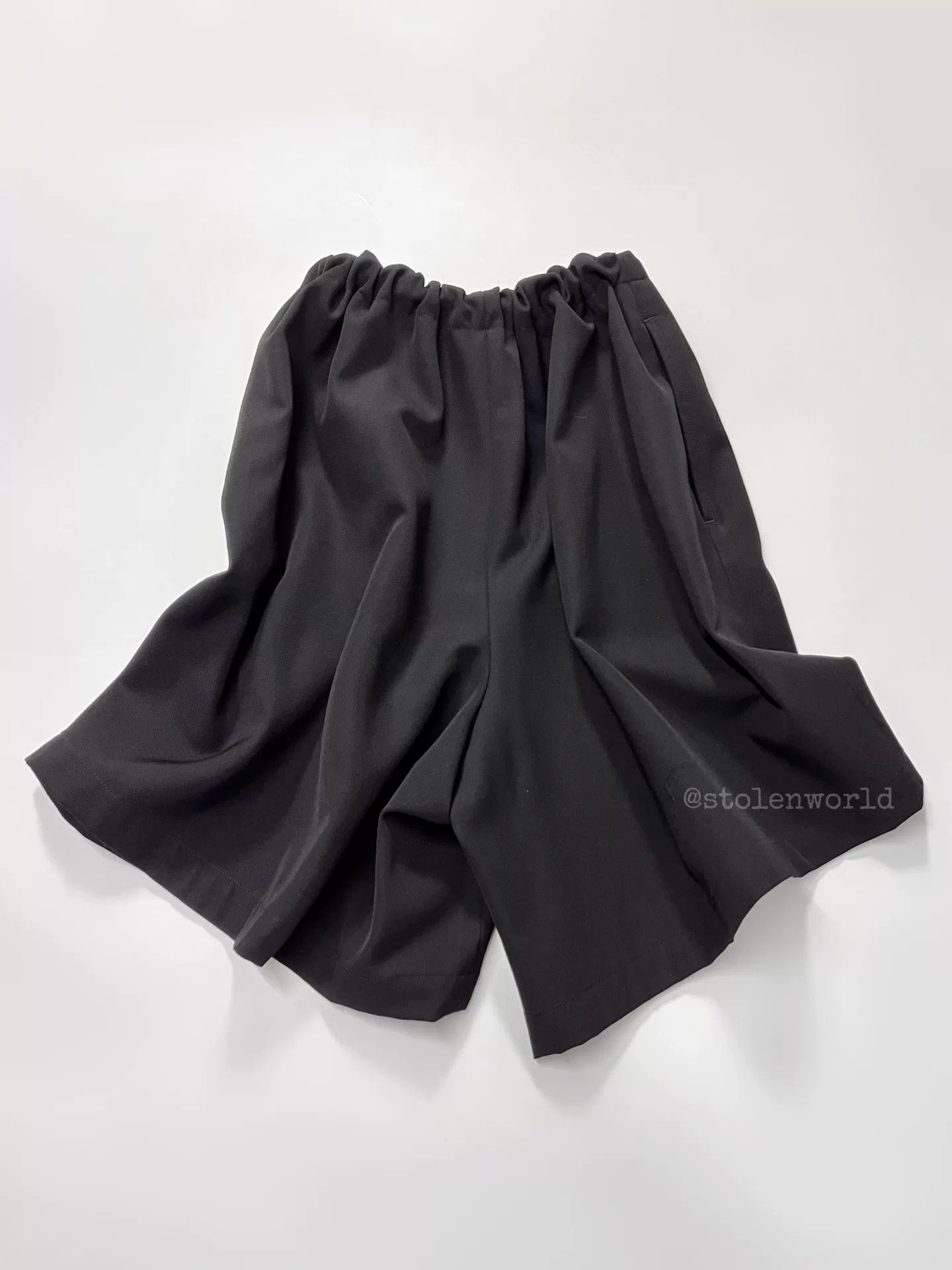 Yohji Yamamoto Yohji Yamamoto Black Tie Waist Shorts Size 23" - 3 Thumbnail