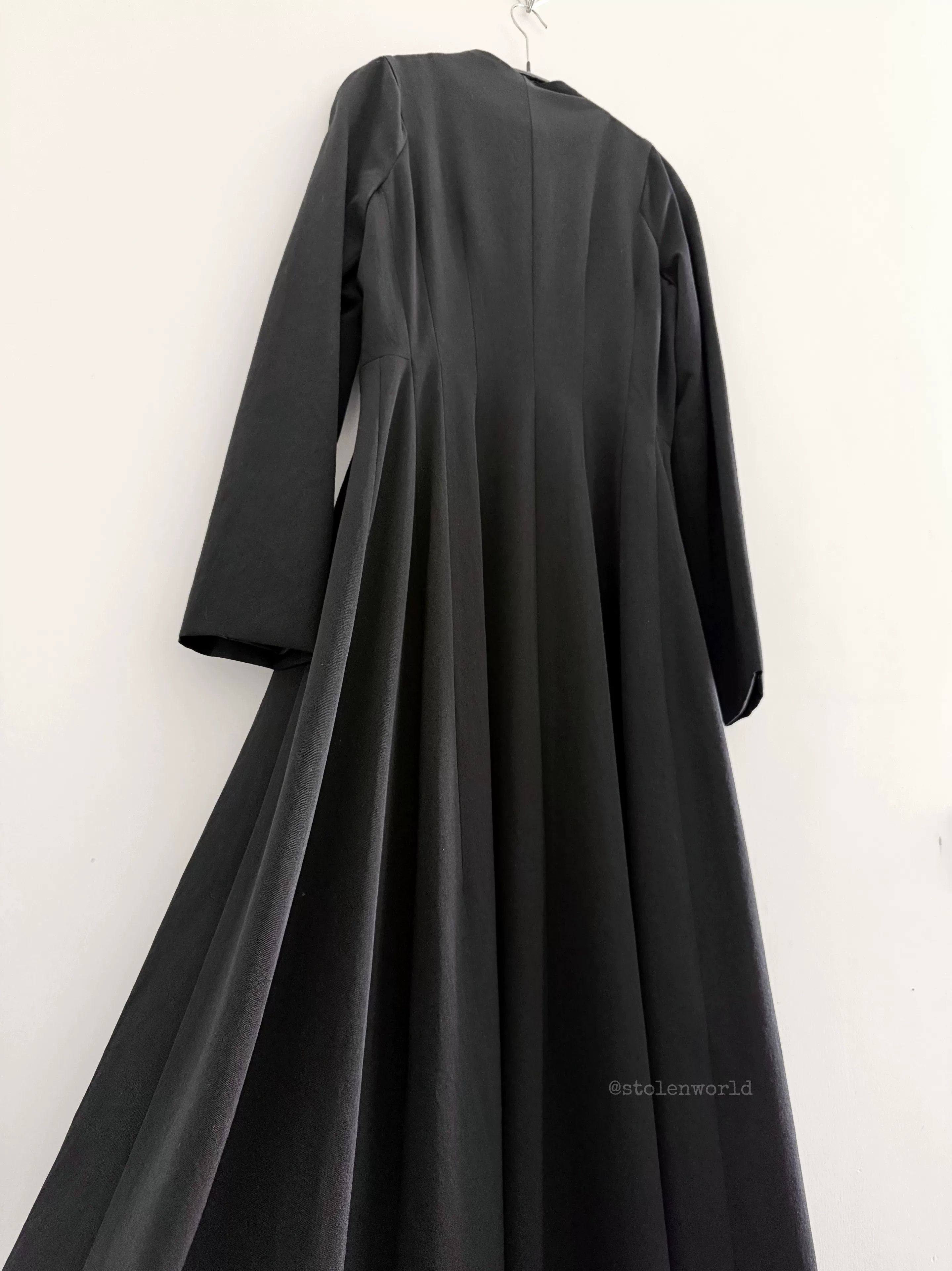 Yashi Yamamuri elegant black long wool dress Size M / US 6-8 / IT 42-44 - 8 Thumbnail