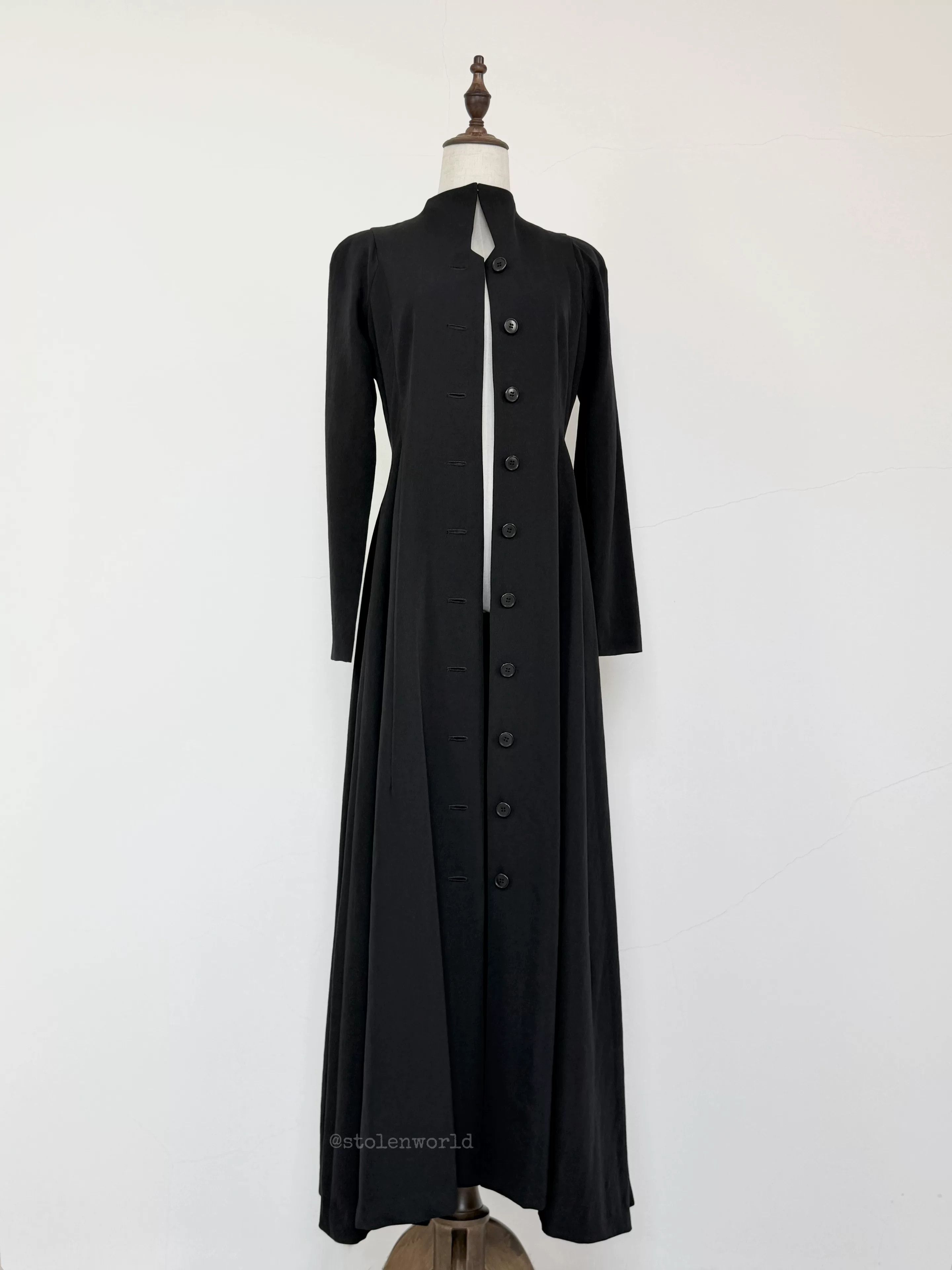 Yashi Yamamuri elegant black long wool dress Size M / US 6-8 / IT 42-44 - 5 Thumbnail