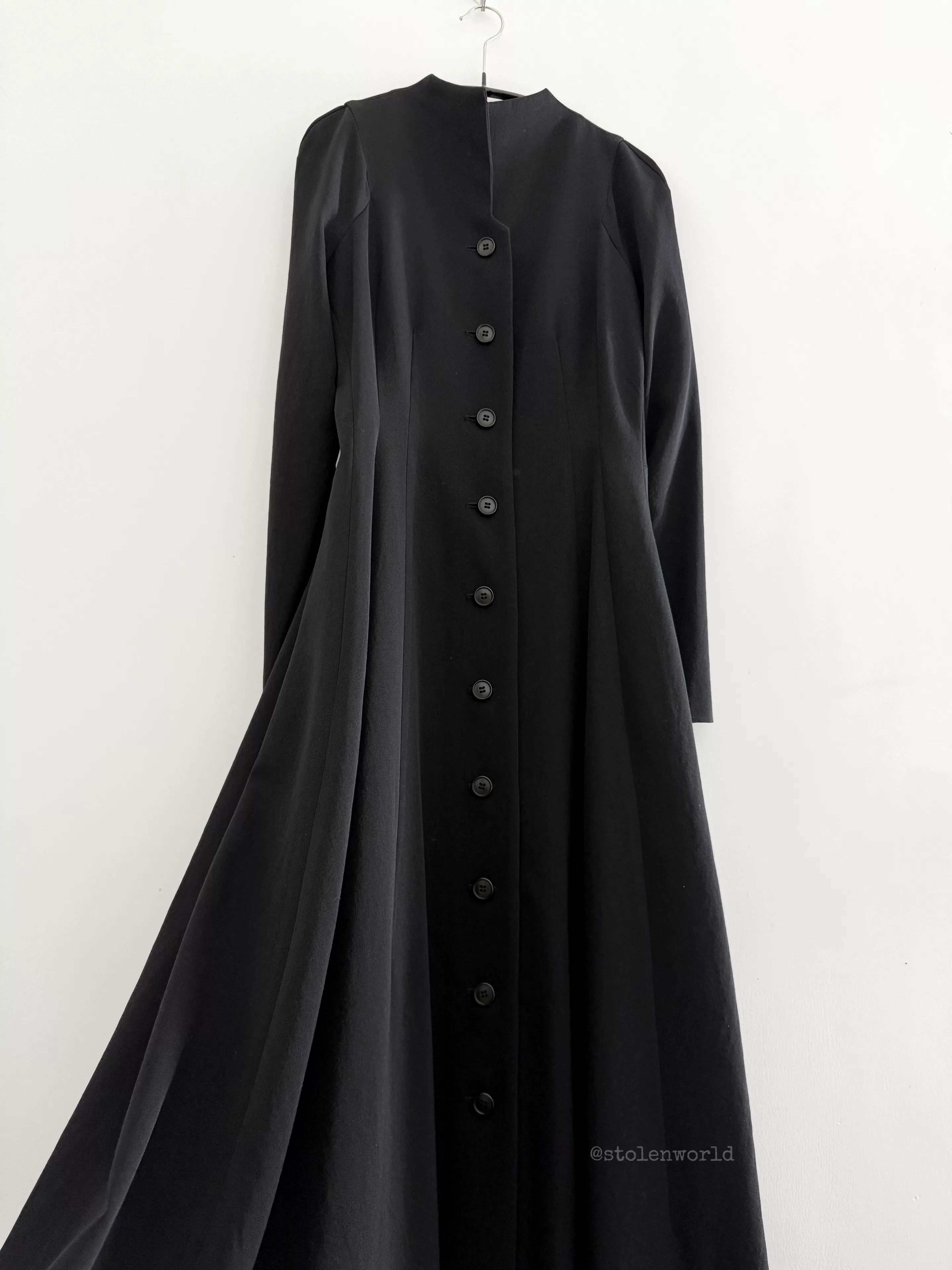 Yashi Yamamuri elegant black long wool dress Size M / US 6-8 / IT 42-44 - 6 Thumbnail