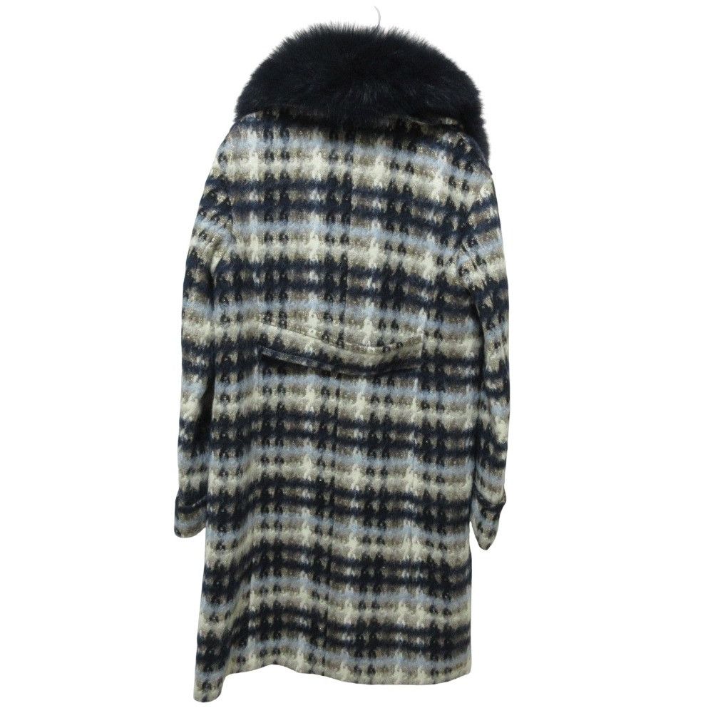 Other Other GRACE Class Mohair Alpaca Blend Fox Fur Check Double Breasted Coat Others Outerwear DUTY FREE for USA Size ONE SIZE - 2 Thumbnail