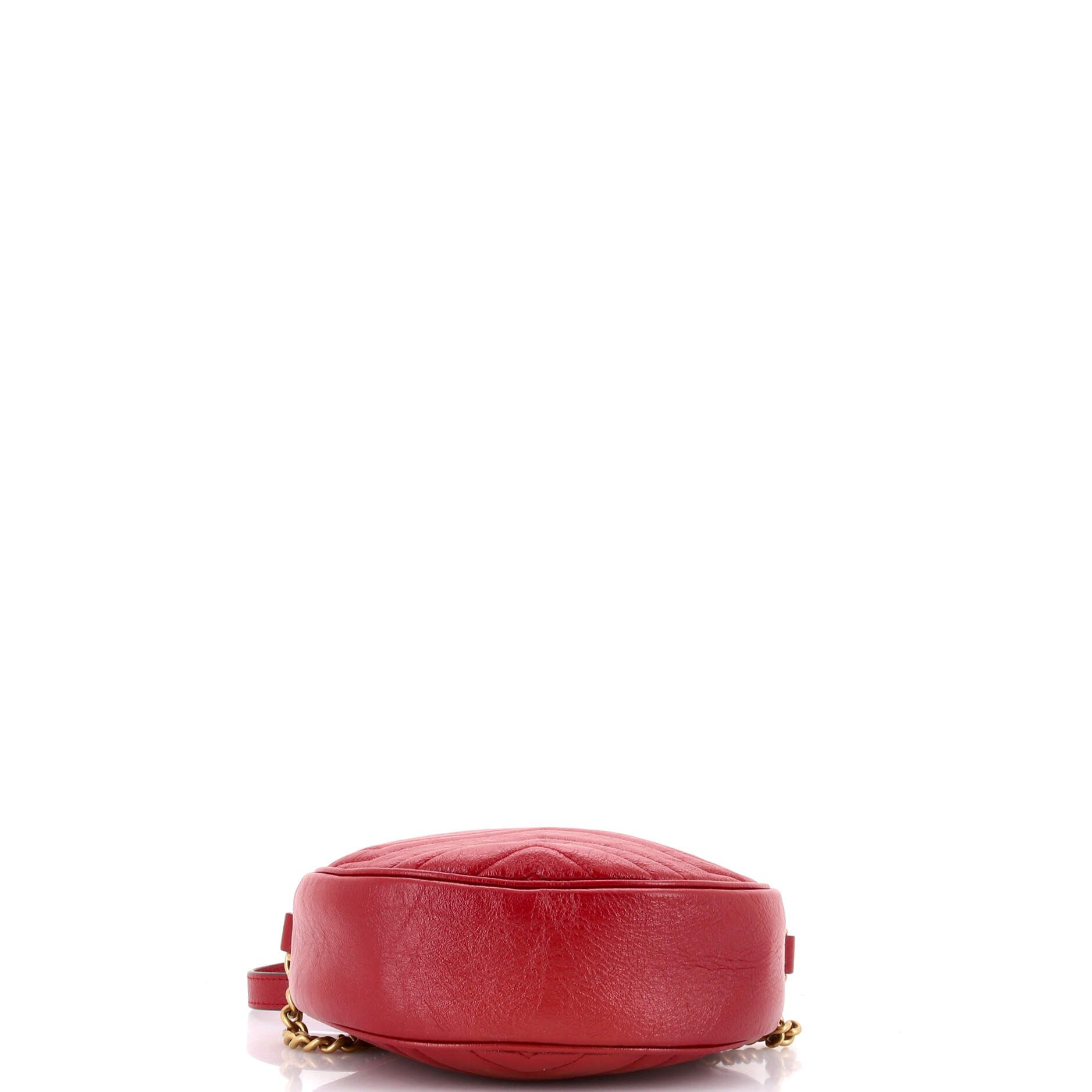 GG Marmont Round Shoulder Bag Matelasse Leather Mini