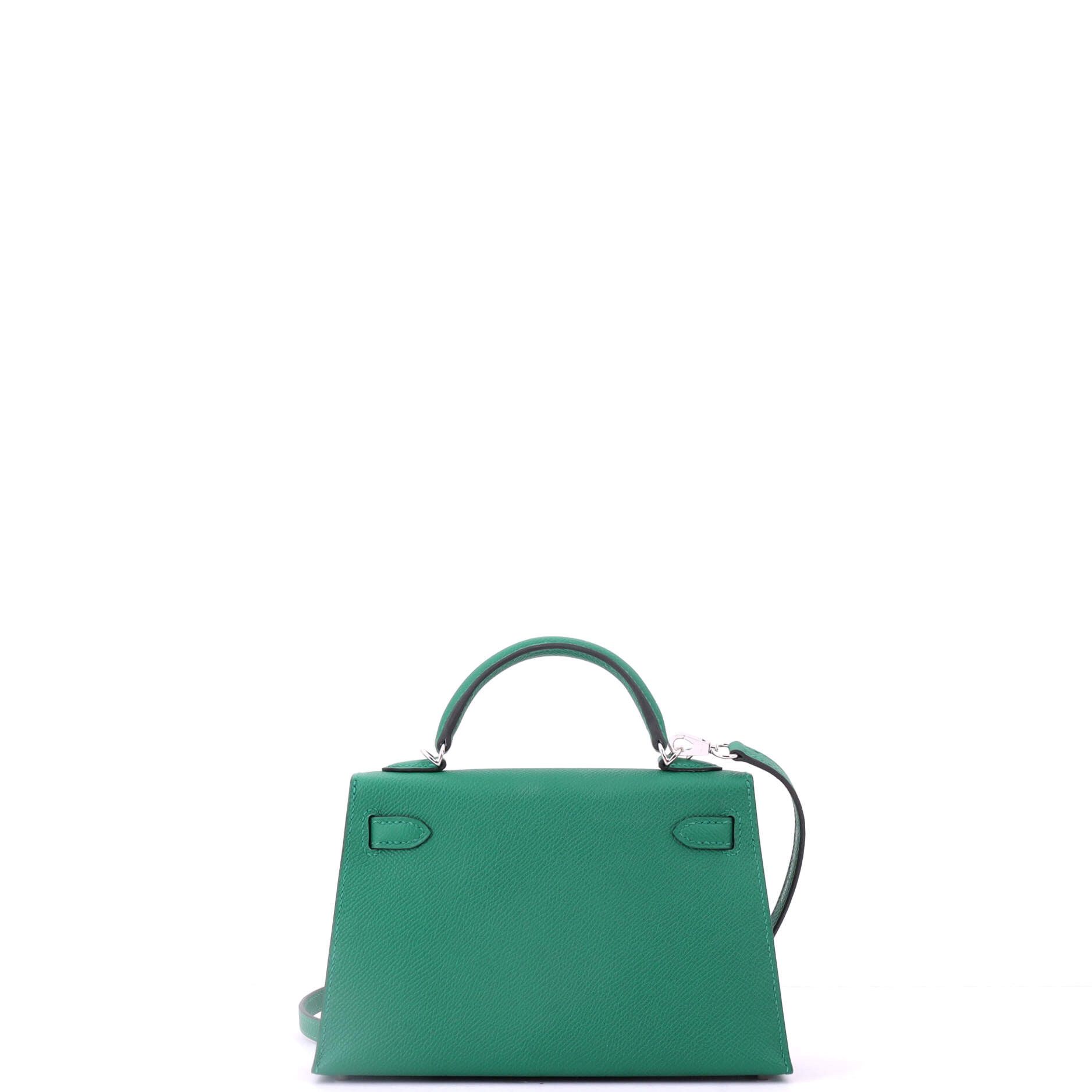 Hermes Kelly Mini II Bag Green Epsom with Palladium Hardware Size ONE SIZE - 3 Thumbnail
