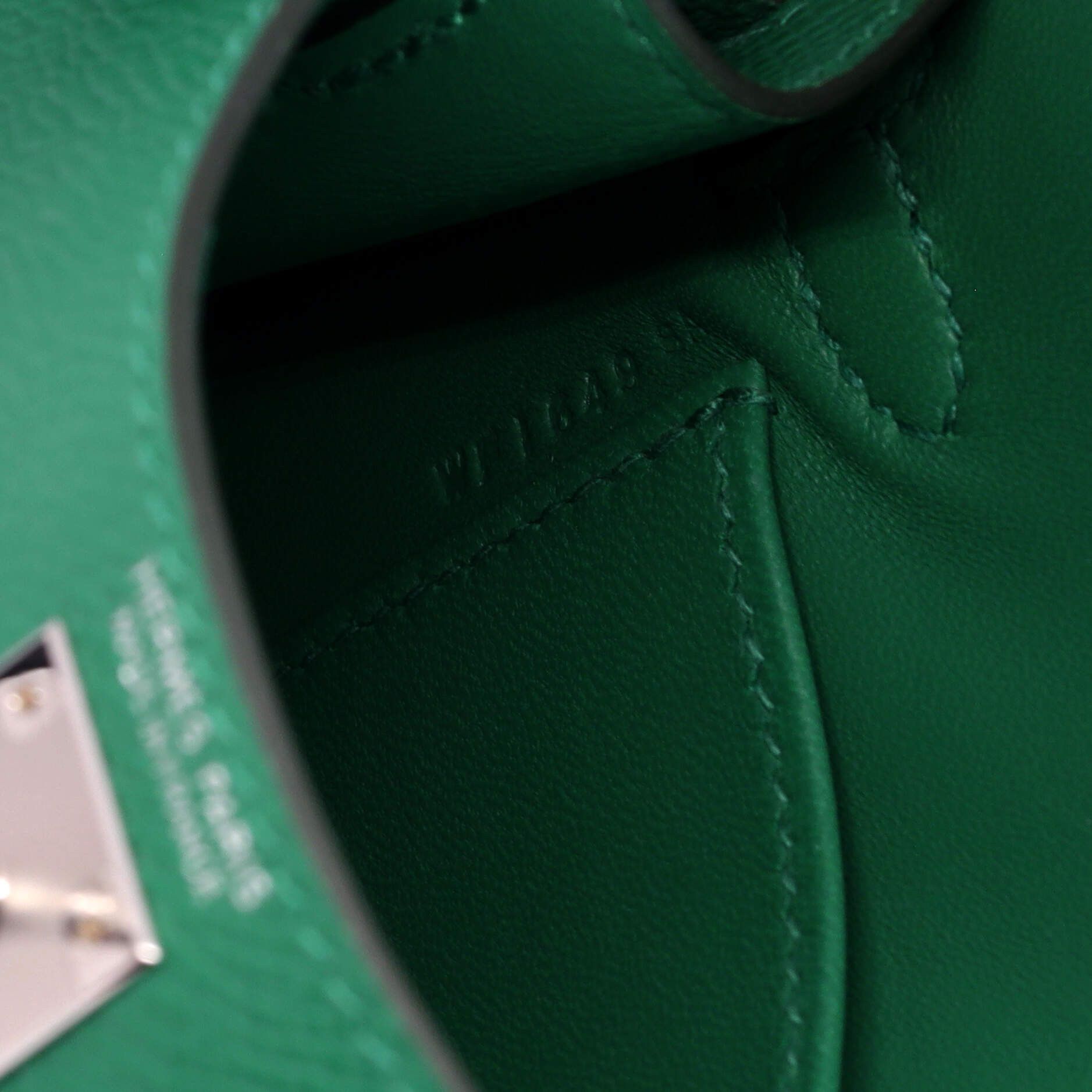 Hermes Kelly Mini II Bag Green Epsom with Palladium Hardware Size ONE SIZE - 7 Thumbnail