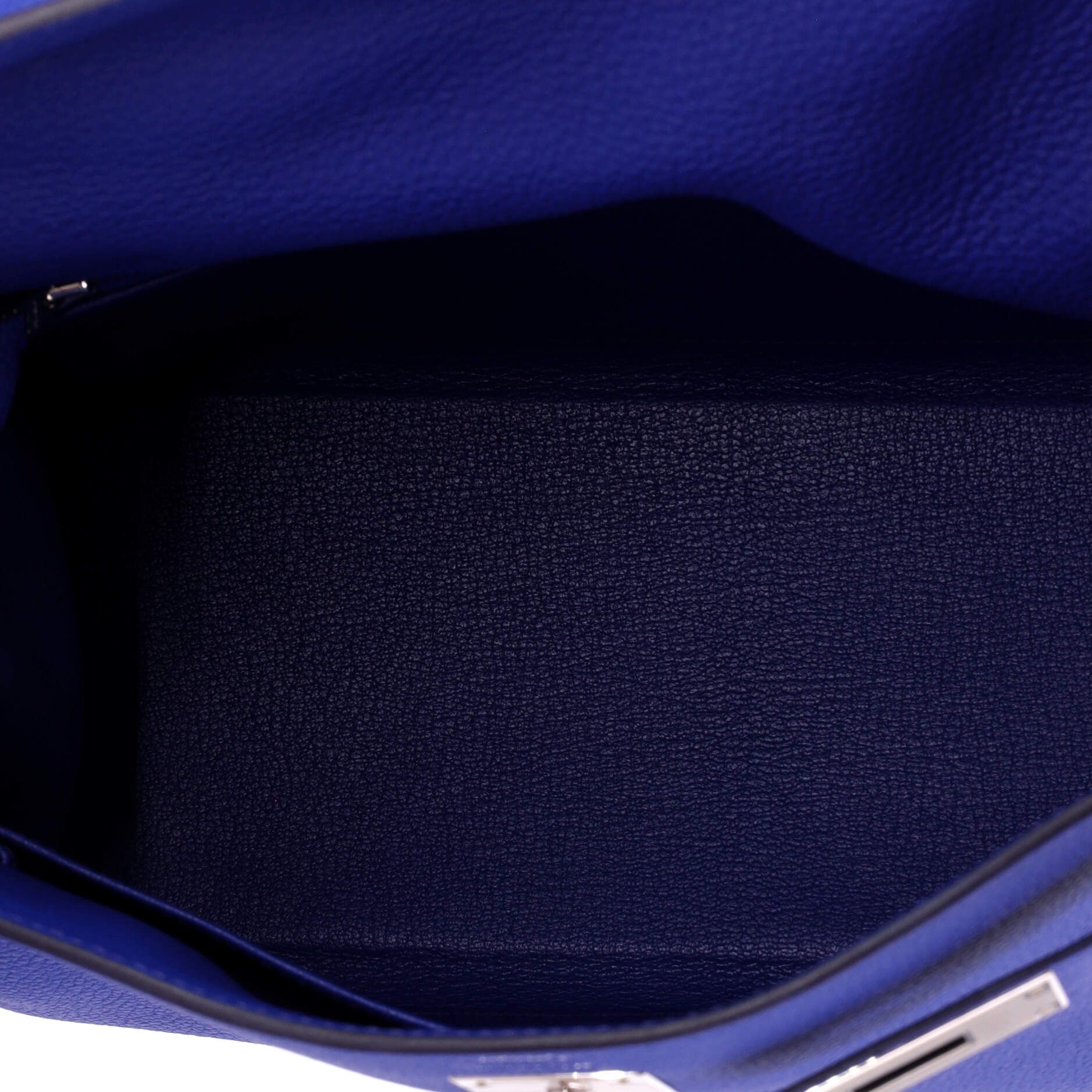 Hermes Kelly Handbag Blue Togo with Palladium Hardware 28 Size ONE SIZE - 5 Thumbnail