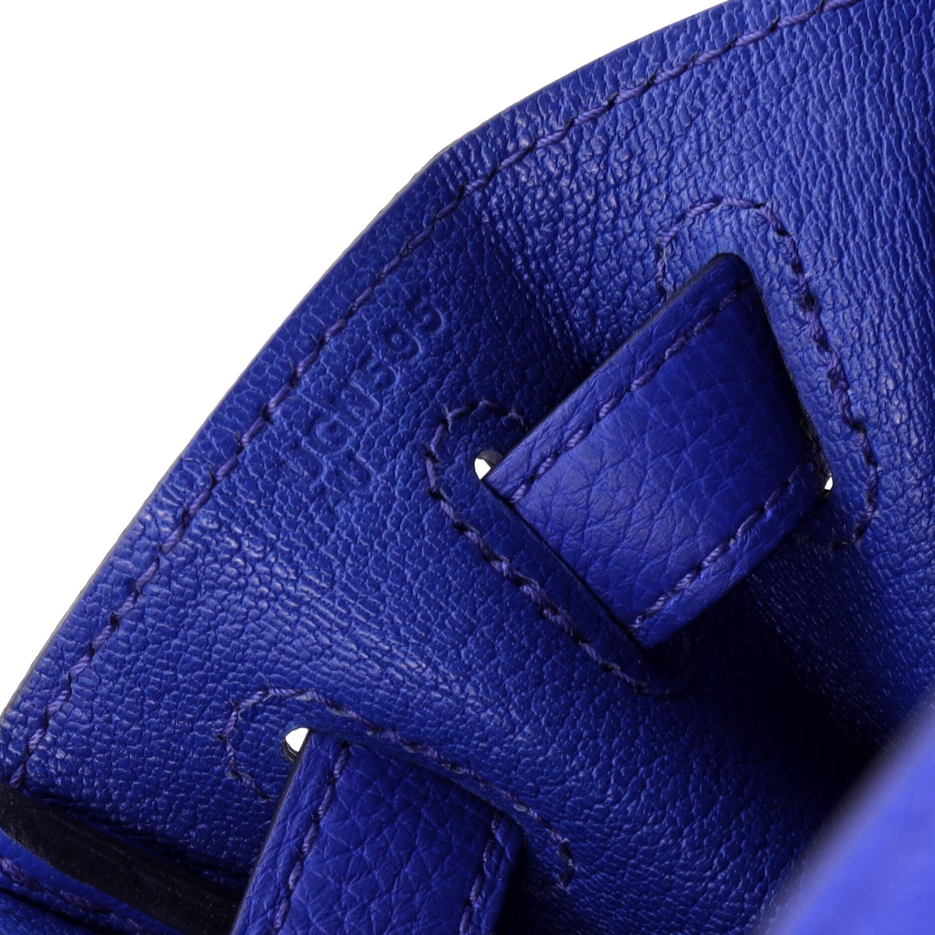 Hermes Kelly Handbag Blue Togo with Palladium Hardware 28 Size ONE SIZE - 7 Thumbnail