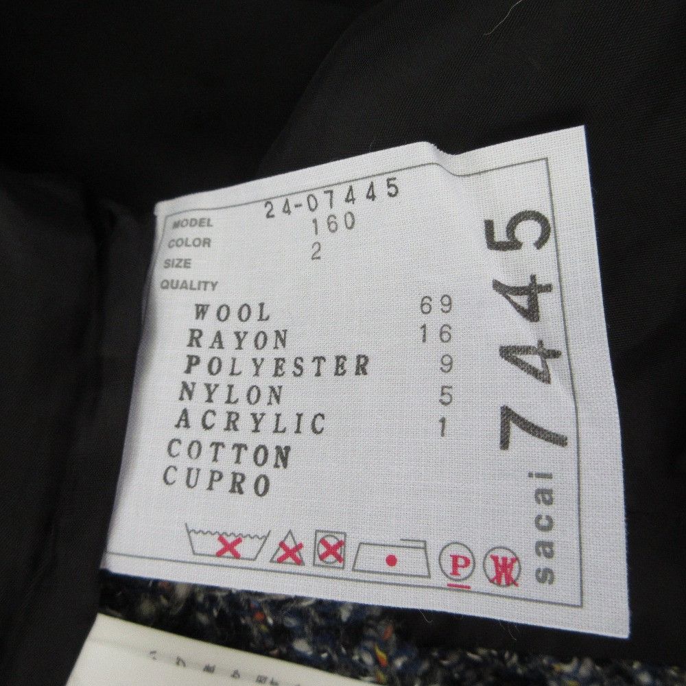 Sacai Sacai Sacai Tweed Asymmetrical Skirt Others Skirts 24-07445 DUTY FREE for USA Size ONE SIZE - 6 Thumbnail