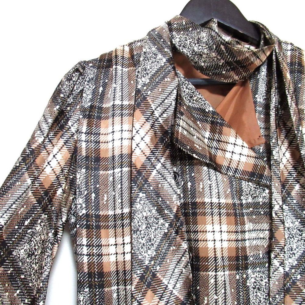 Valentino Valentino Valentino Vintage Check Satin 2way Dress Coat Others Dresses DUTY FREE for USA Size ONE SIZE - 4 Thumbnail