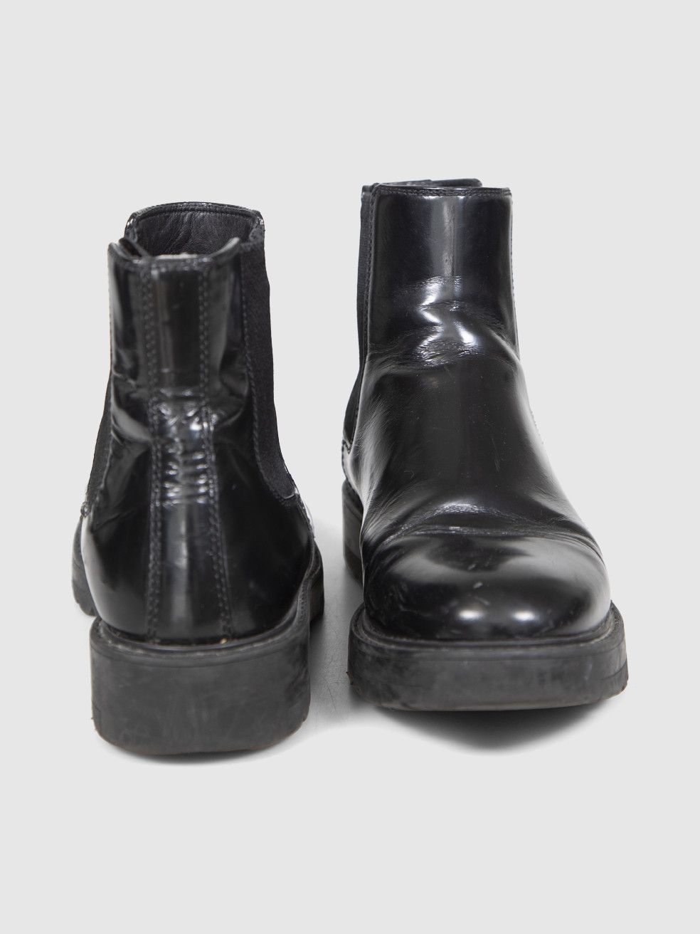 Prada Black Leather Slip On Chelsea Ankle Boots Size US 8.5 / IT 38.5 - 3 Thumbnail