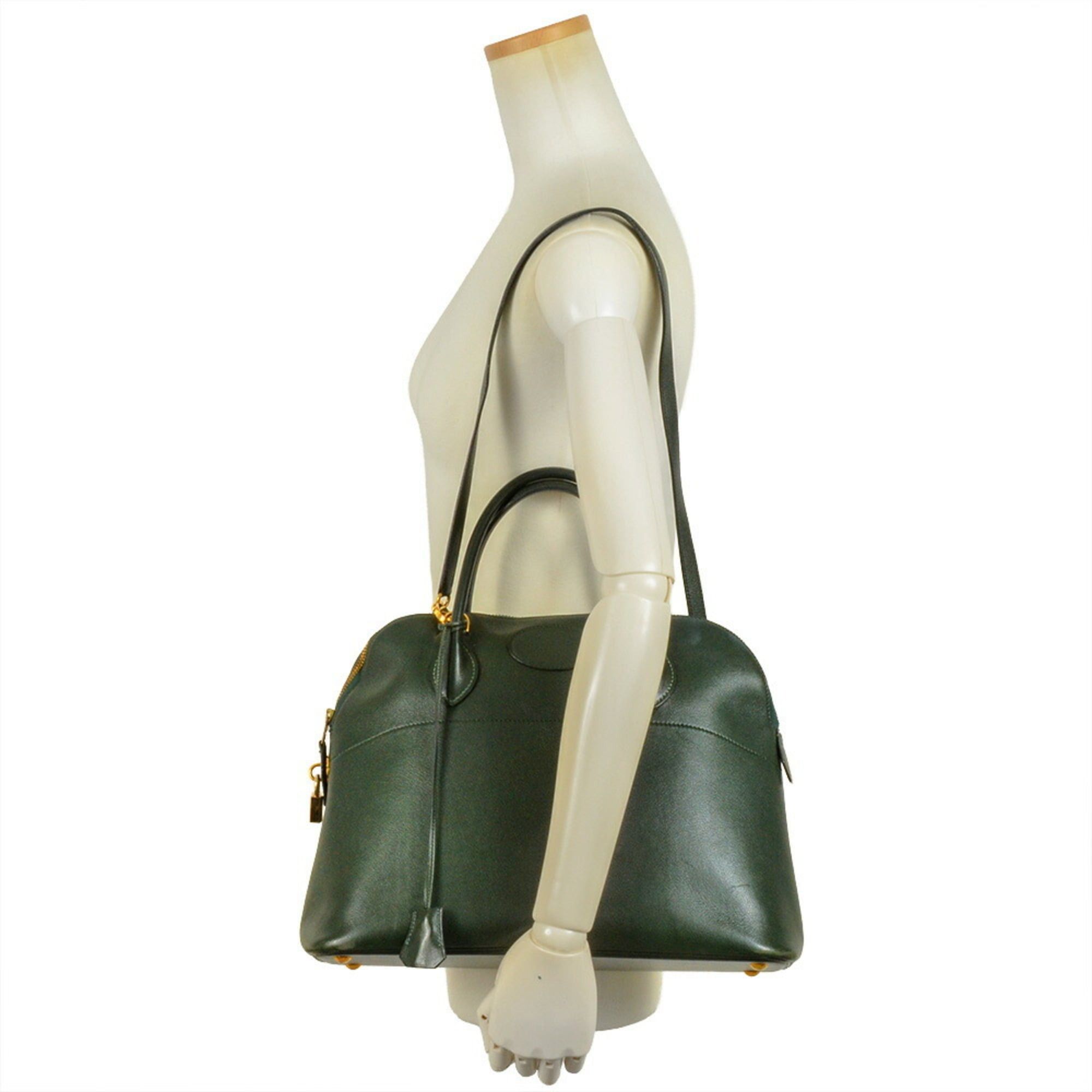Hermes Hermes Hermès Bolide 35 Handbag, Ardennes, Green, with O-U Stamp Size ONE SIZE - 9 Thumbnail