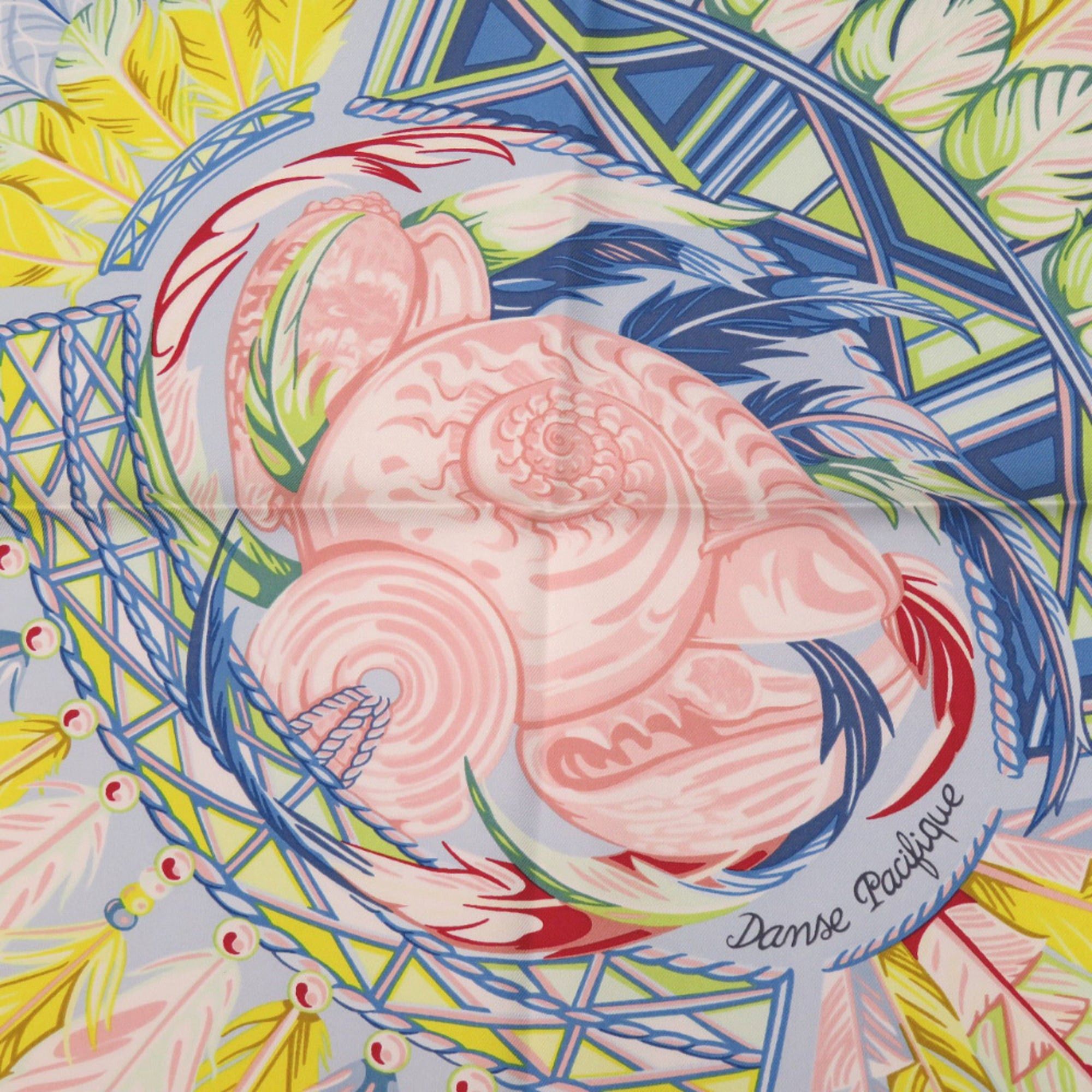 Hermes Hermes Unused Hermès Carré 90 Danse Pacific Silk Scarf/Muffler 0771 Size ONE SIZE - 4 Thumbnail