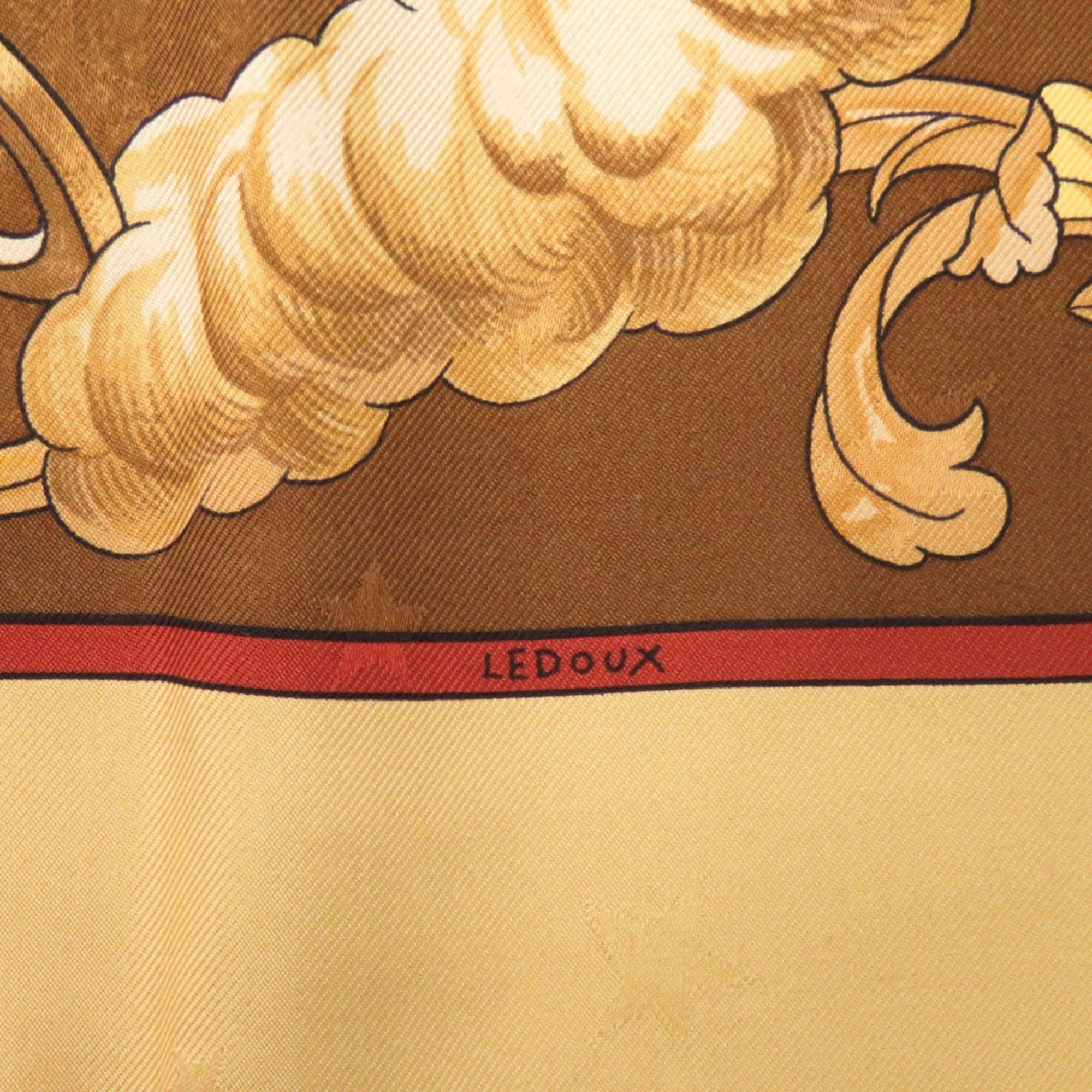 Hermes Hermes Excellent condition Hermès Carré 90 COSMOS Cosmos Horse Silk Scarf in Yellow and Gold (Product Code: 0064) Size ONE SIZE - 5 Thumbnail