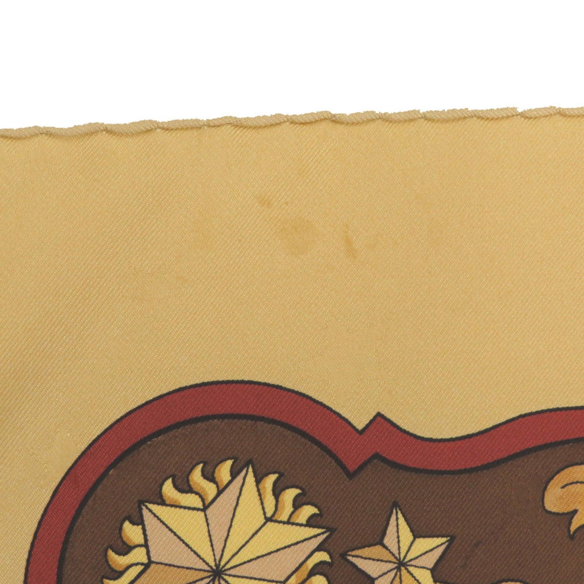Hermes Hermes Excellent condition Hermès Carré 90 COSMOS Cosmos Horse Silk Scarf in Yellow and Gold (Product Code: 0064) Size ONE SIZE - 2 Thumbnail