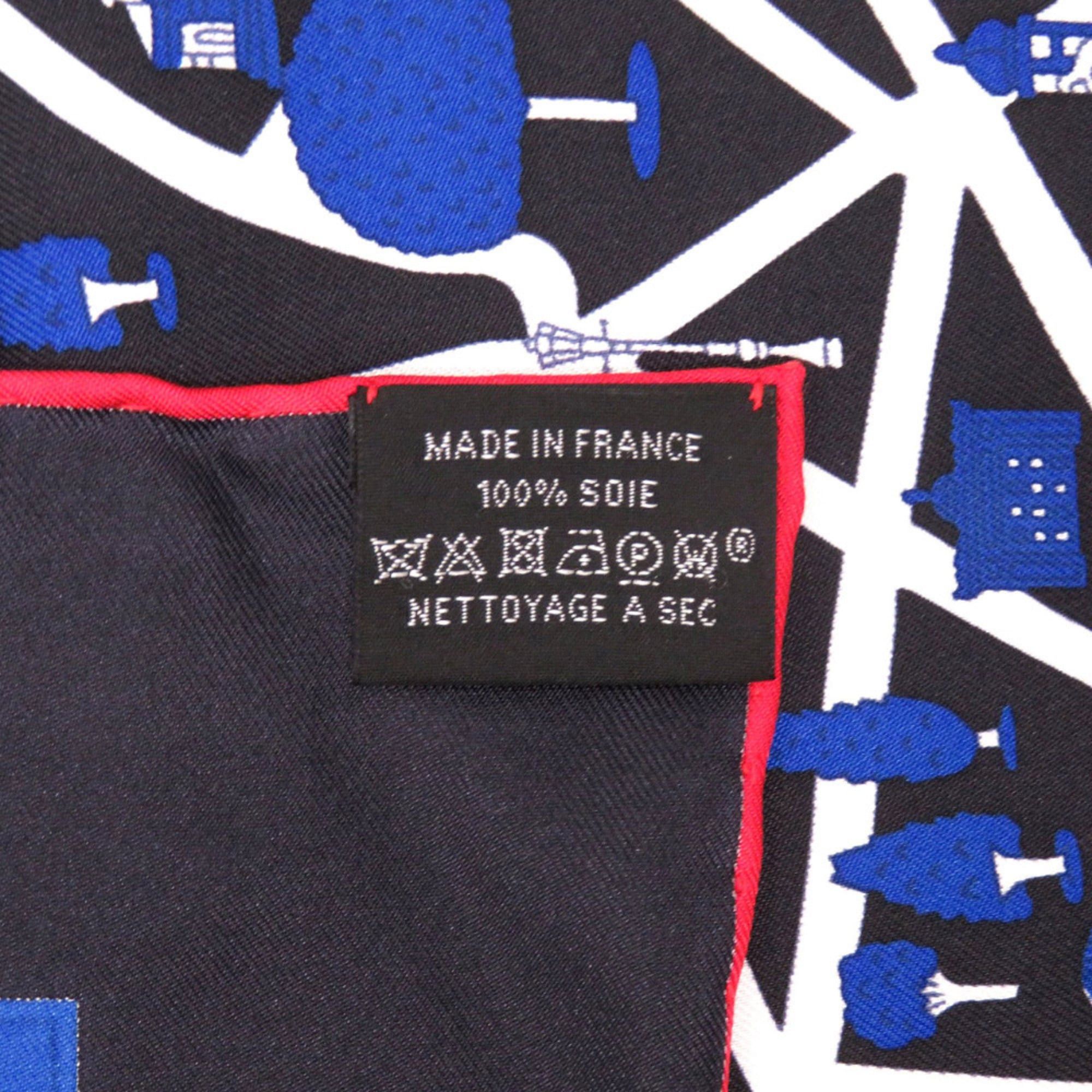 Hermes Hermes Unused Hermès Carré 90 New Les Nouveaux Amoureux de Paris Scarf Muffler Silk Black Rouge vif Marine 0771 Size ONE SIZE - 5 Thumbnail