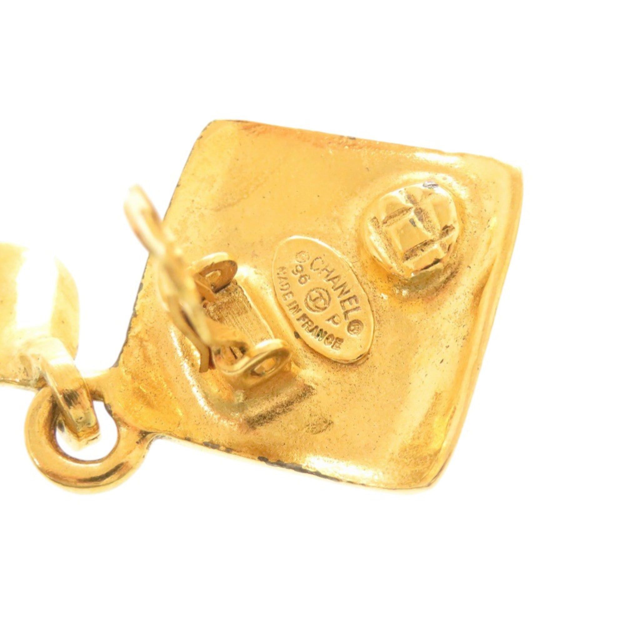 Chanel Excellent condition Chanel vintage Coco Mark metal gold earrings 0267 Size ONE SIZE - 6 Thumbnail