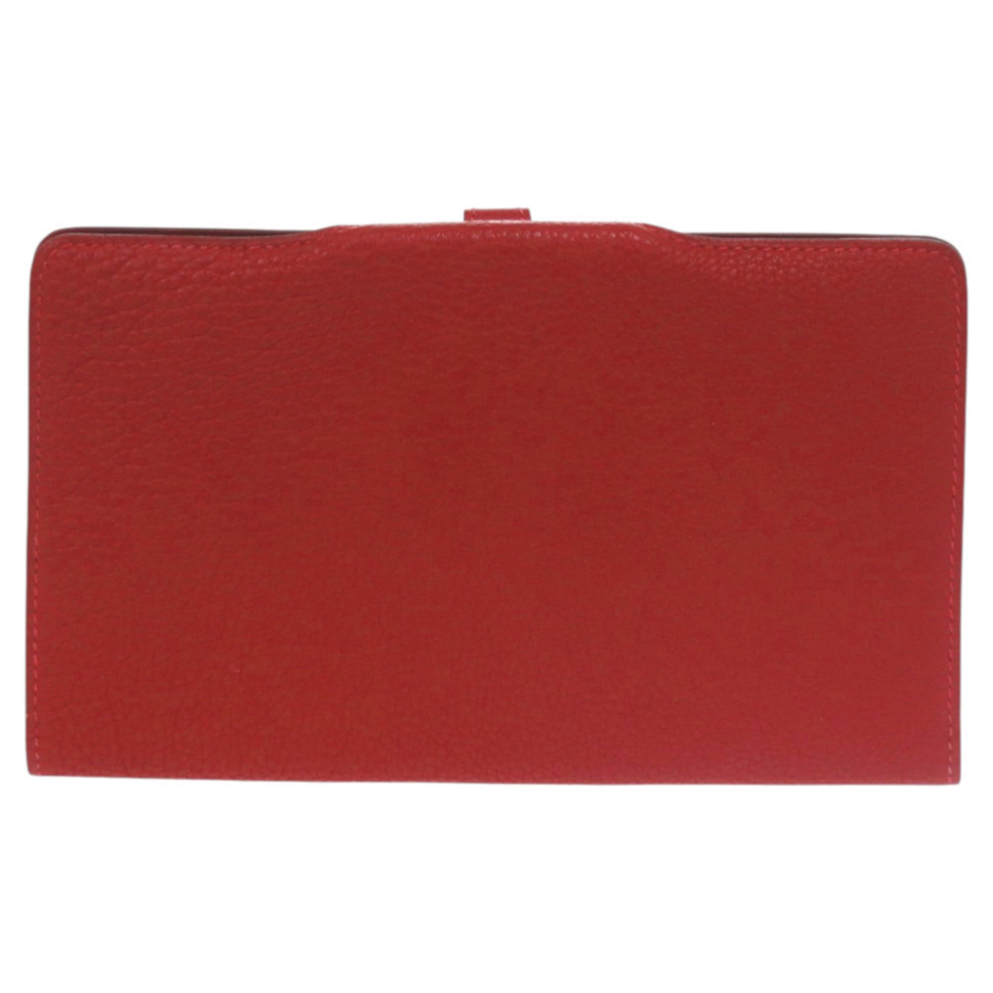 Hermes Excellent condition Hermes Dogon MM Togo red long wallet 0026 Size ONE SIZE - 2 Thumbnail