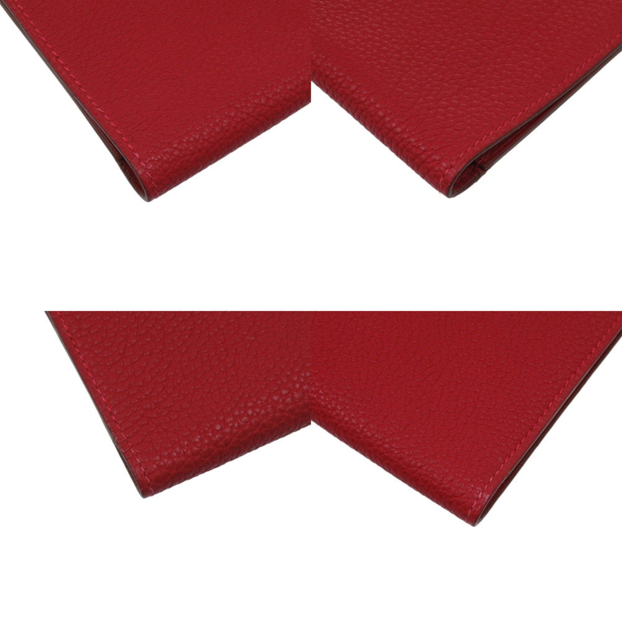Hermes Excellent condition Hermes Dogon MM Togo red long wallet 0026 Size ONE SIZE - 4 Thumbnail