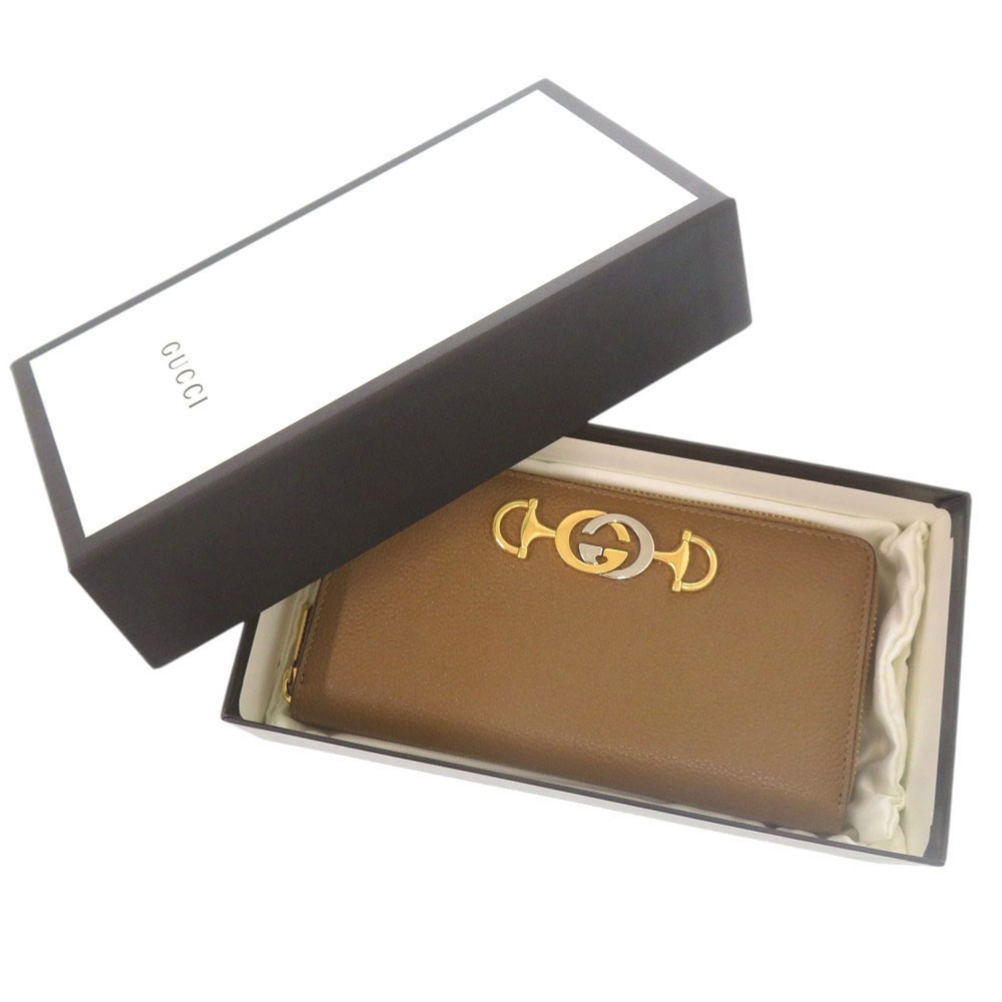 Gucci Like new Gucci Zumi 570661 leather brown round zip long wallet 0061 Size ONE SIZE - 2 Thumbnail