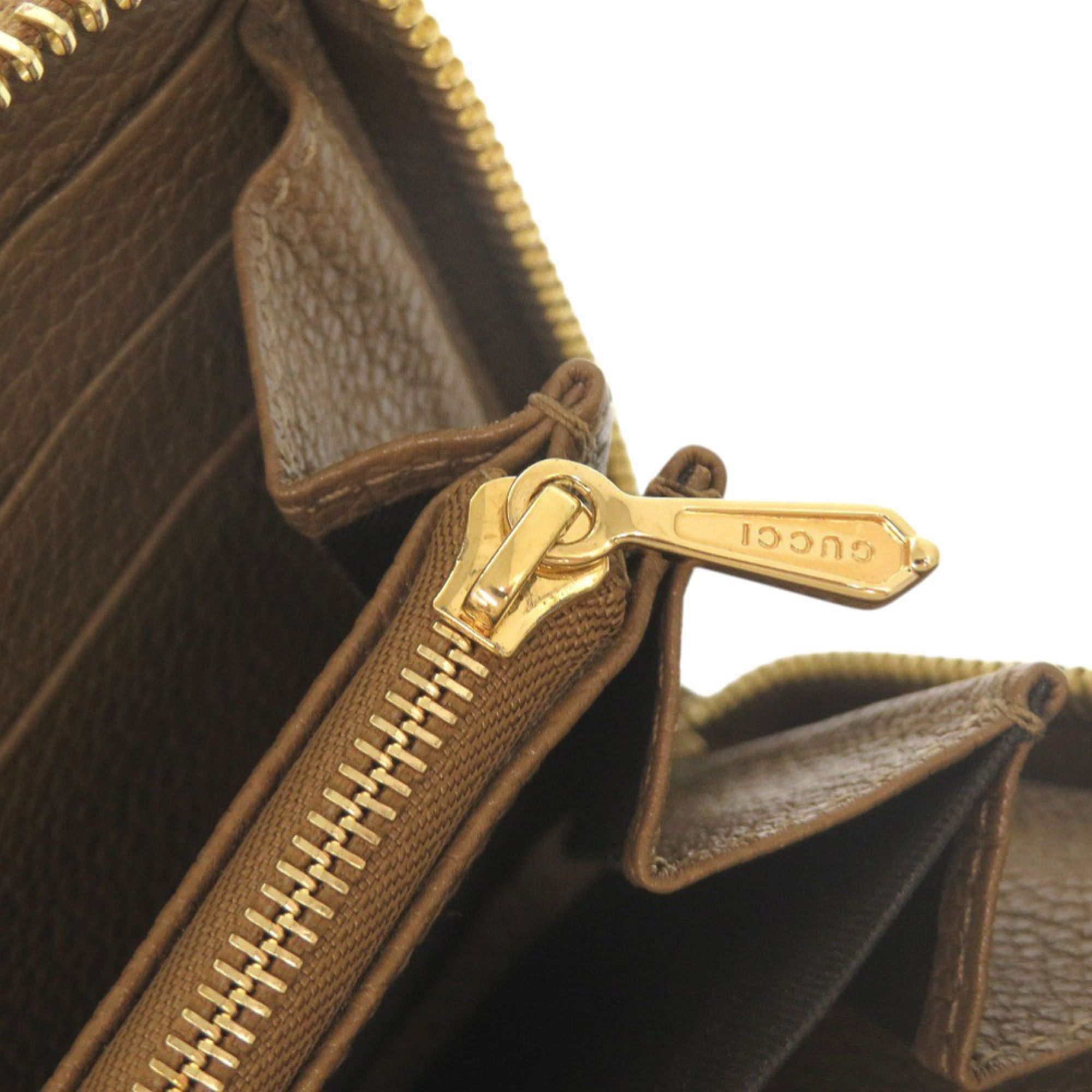 Gucci Like new Gucci Zumi 570661 leather brown round zip long wallet 0061 Size ONE SIZE - 7 Thumbnail