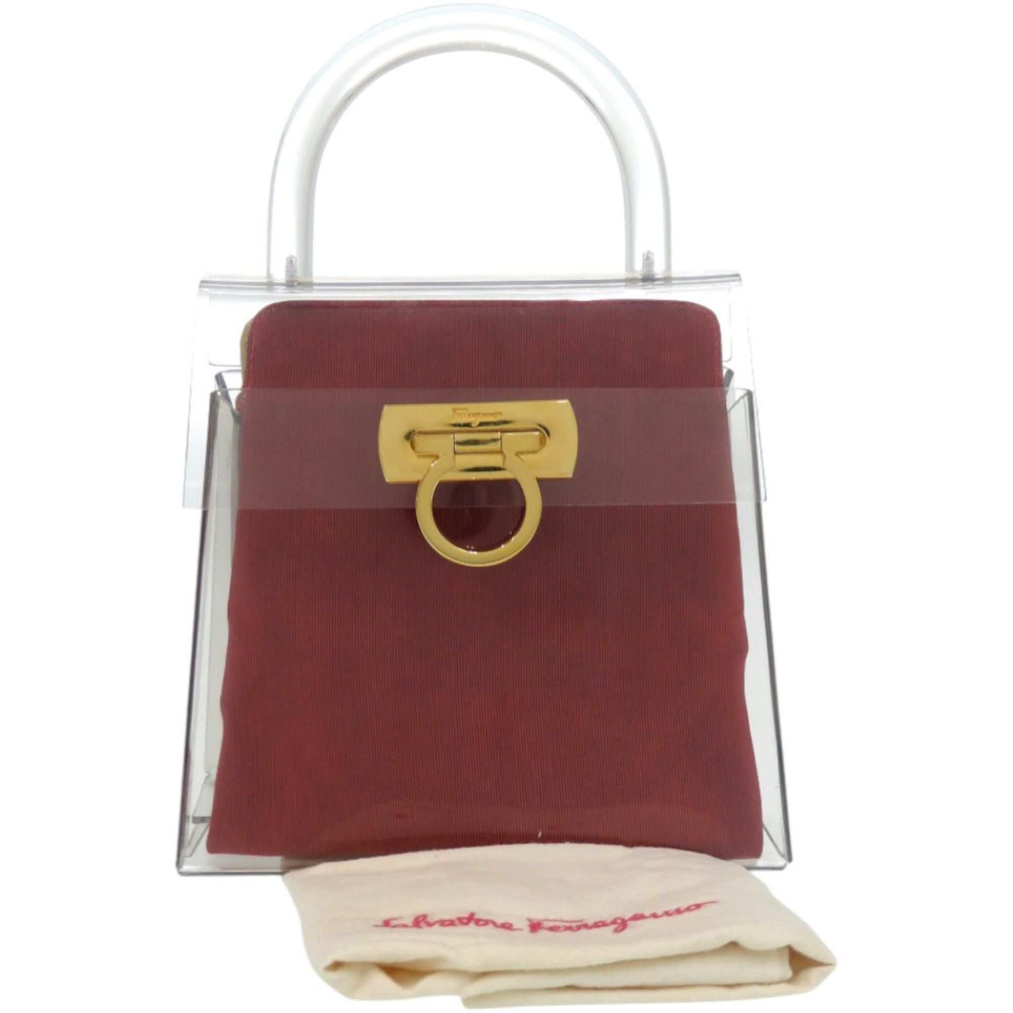 Salvatore Ferragamo Salvatore Ferragamo Gancini 215262 Acrylic Metal Clear Handbag 0622 Size ONE SIZE - 2 Thumbnail