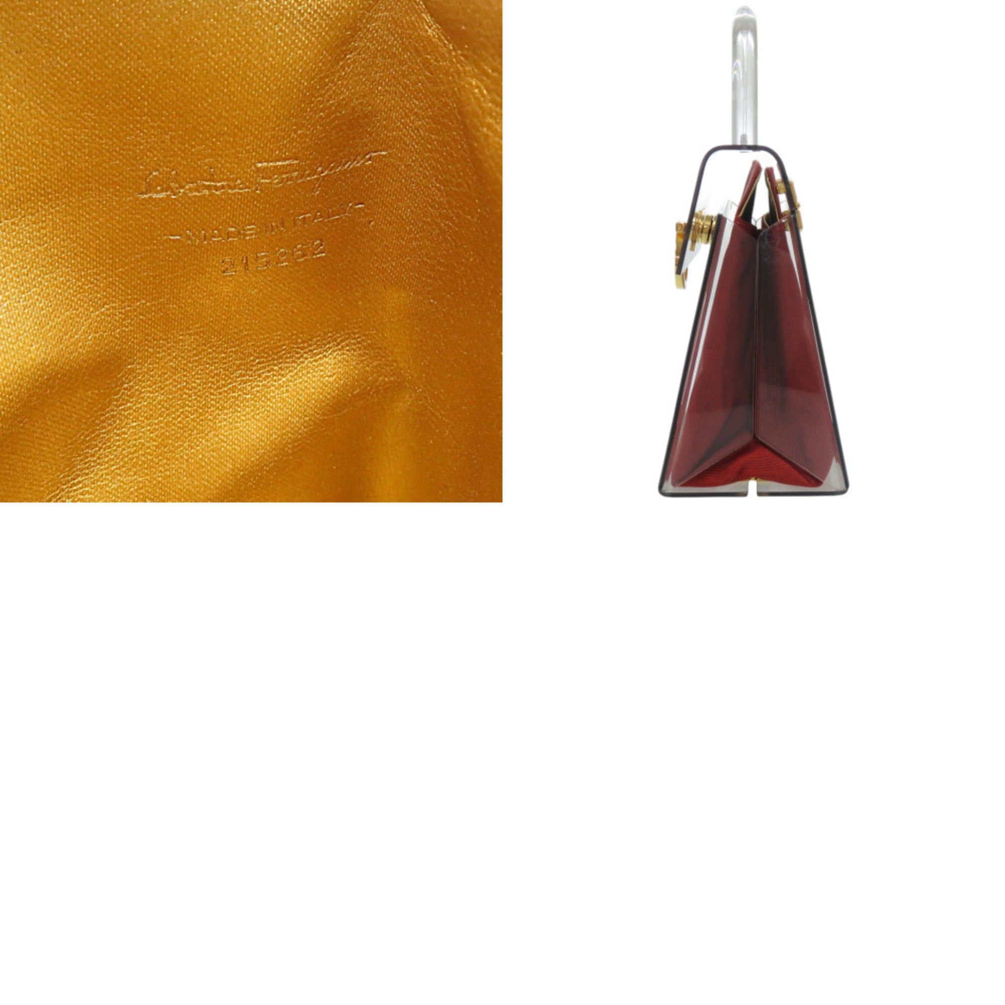 Salvatore Ferragamo Salvatore Ferragamo Gancini 215262 Acrylic Metal Clear Handbag 0622 Size ONE SIZE - 10 Thumbnail