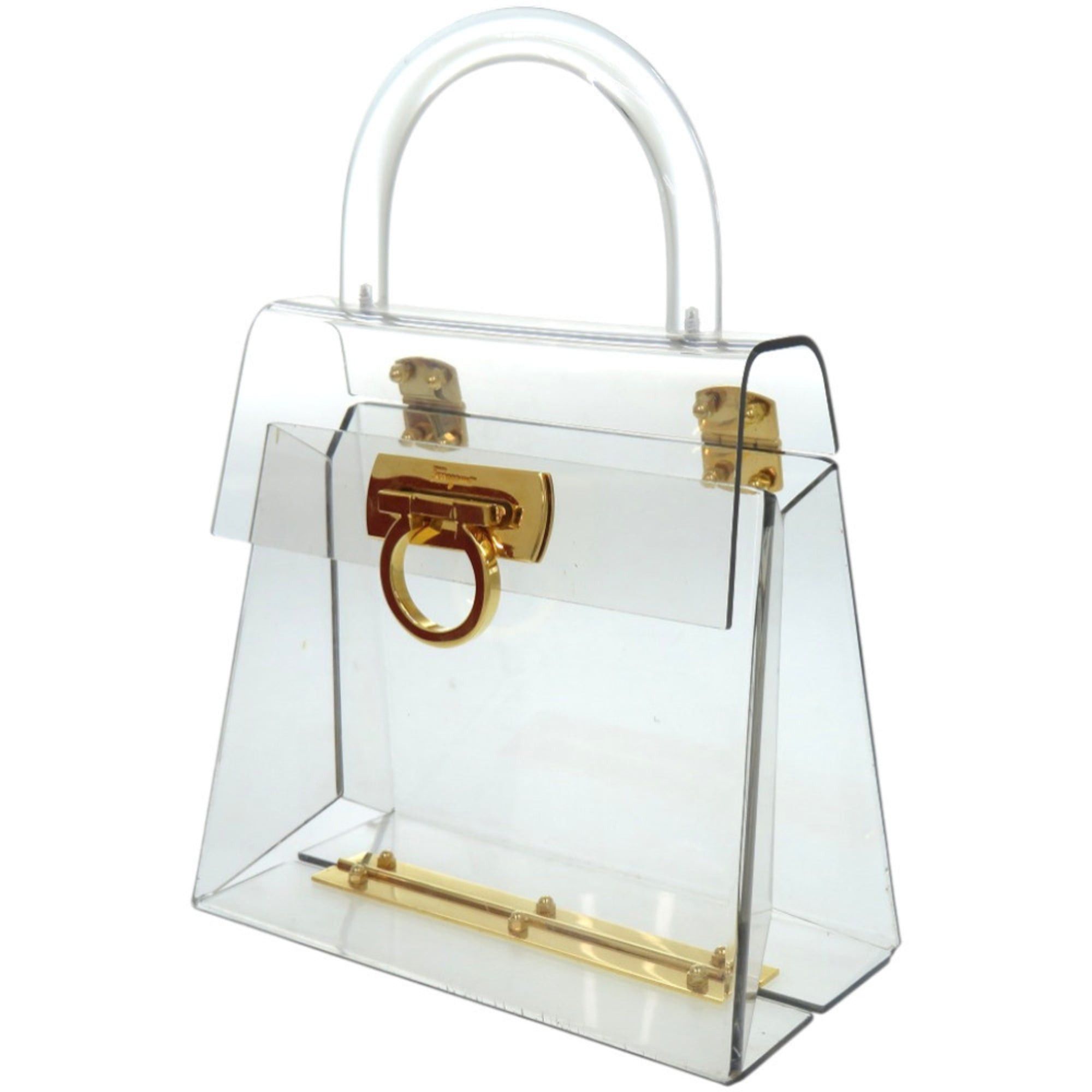 Salvatore Ferragamo Salvatore Ferragamo Gancini 215262 Acrylic Metal Clear Handbag 0622 Size ONE SIZE - 9 Thumbnail
