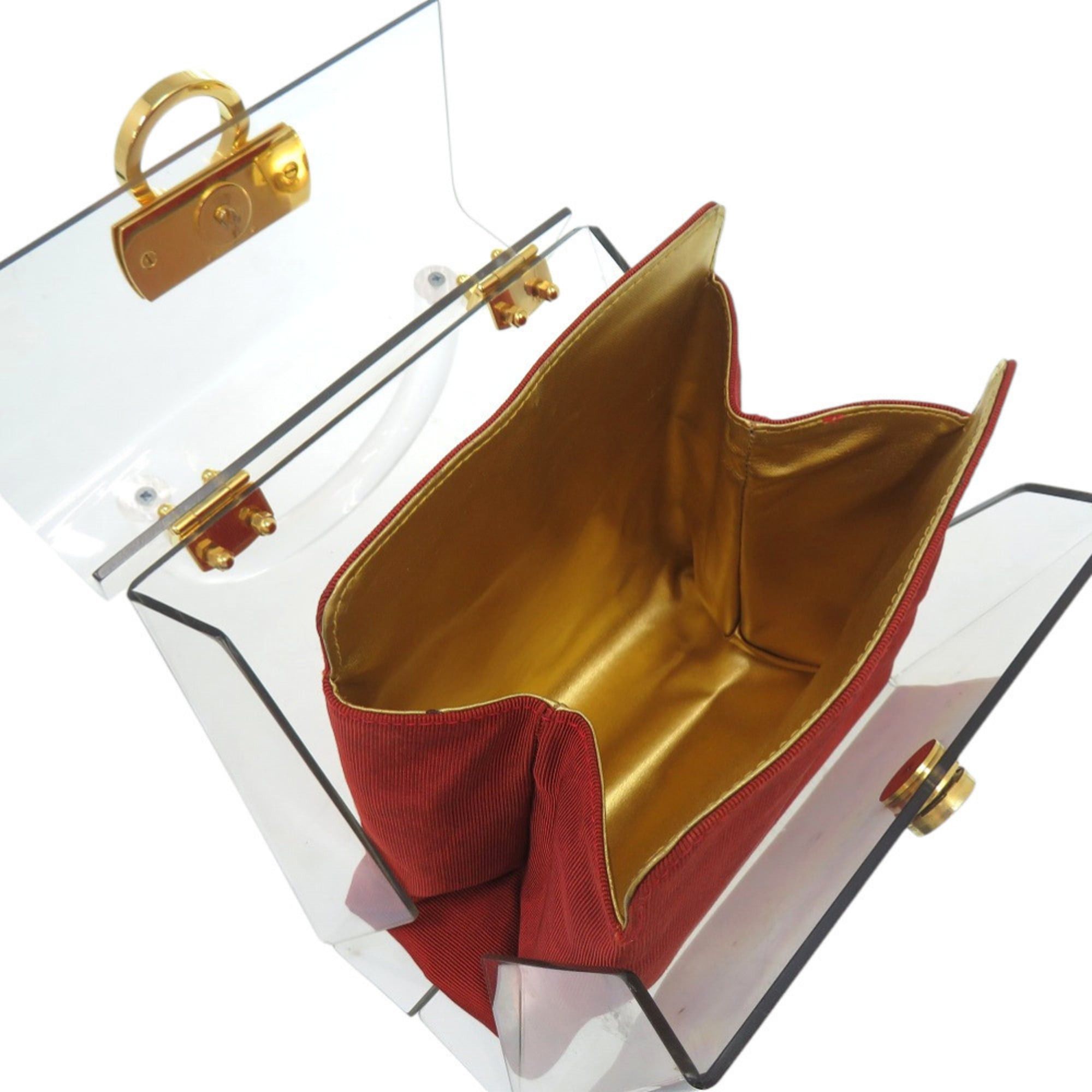 Salvatore Ferragamo Salvatore Ferragamo Gancini 215262 Acrylic Metal Clear Handbag 0622 Size ONE SIZE - 7 Thumbnail