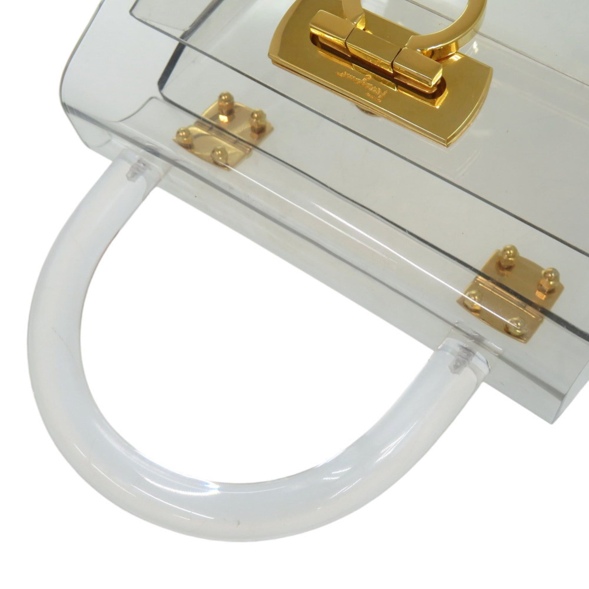 Salvatore Ferragamo Salvatore Ferragamo Gancini 215262 Acrylic Metal Clear Handbag 0622 Size ONE SIZE - 4 Thumbnail
