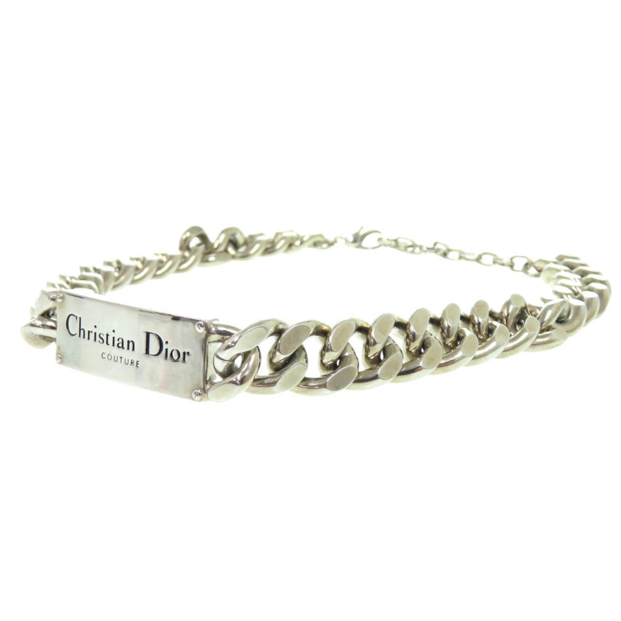 Dior Excellent condition Christian Dior chain link signature plate N1971HOMMT_D000 silver necklace 1245 Size ONE SIZE - 2 Thumbnail