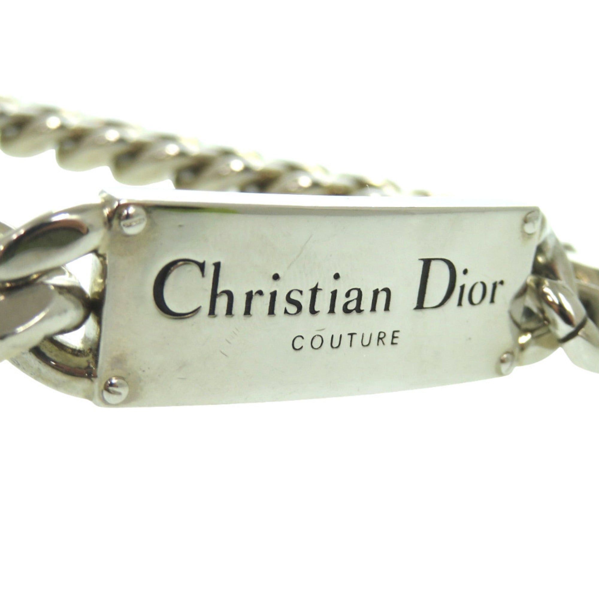 Dior Excellent condition Christian Dior chain link signature plate N1971HOMMT_D000 silver necklace 1245 Size ONE SIZE - 4 Thumbnail