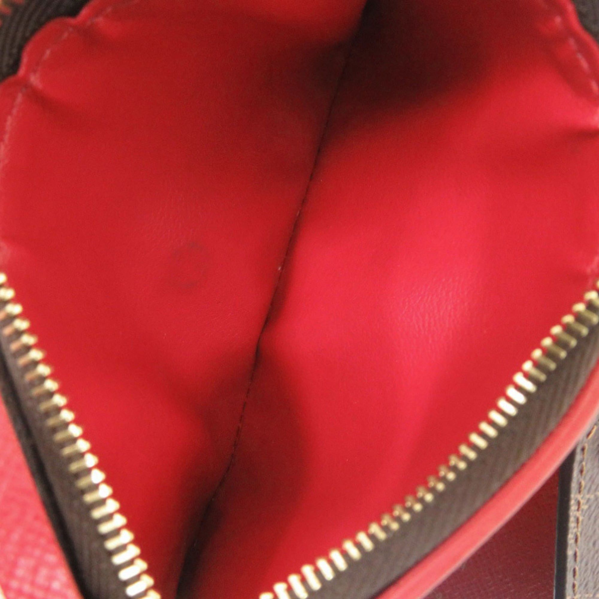 Louis Vuitton Excellent condition Louis Vuitton Portefeuille Victorine Damier N41659 tri-fold wallet with IC tag, red and brown, LV 0663 Size ONE SIZE - 6 Thumbnail