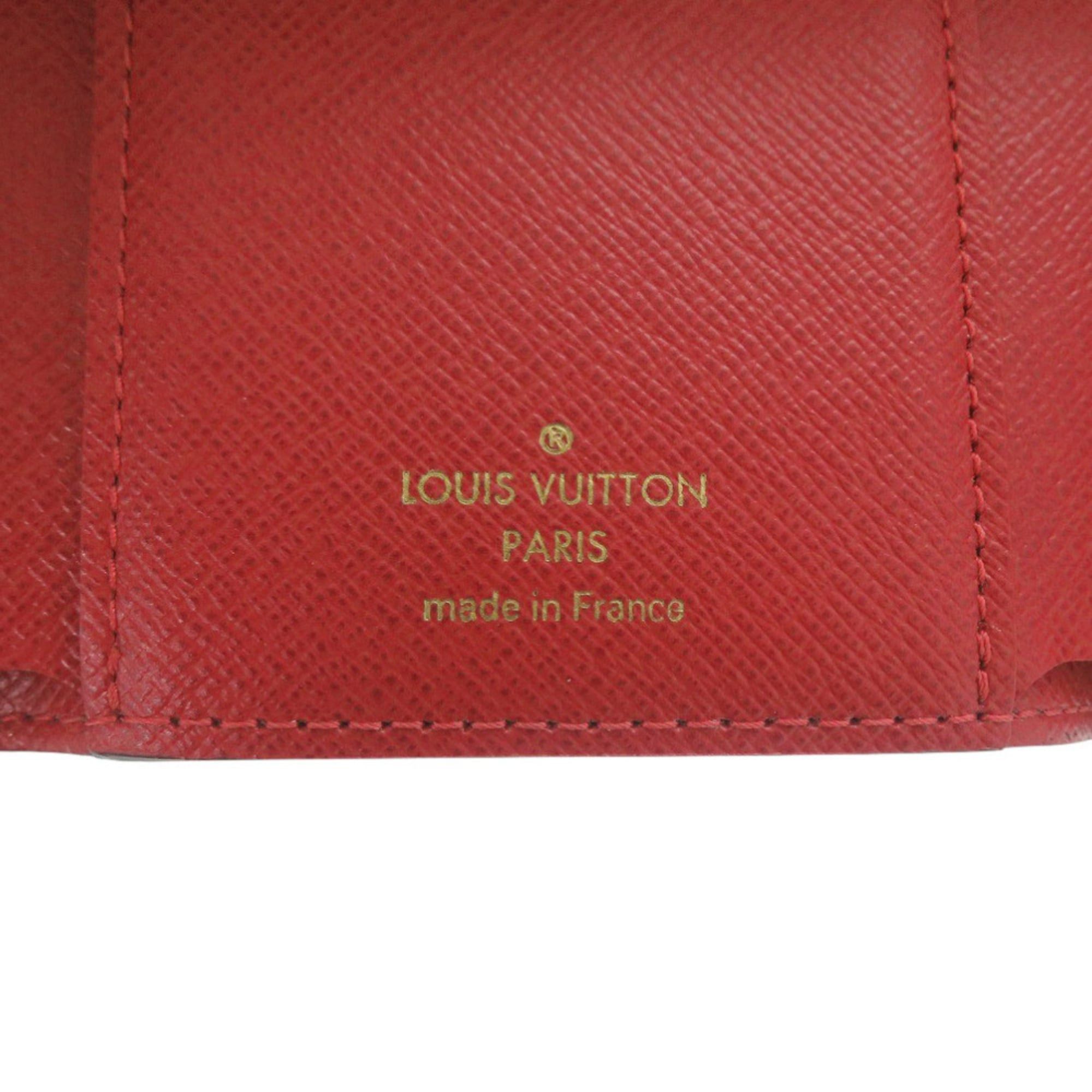 Louis Vuitton Excellent condition Louis Vuitton Portefeuille Victorine Damier N41659 tri-fold wallet with IC tag, red and brown, LV 0663 Size ONE SIZE - 9 Thumbnail