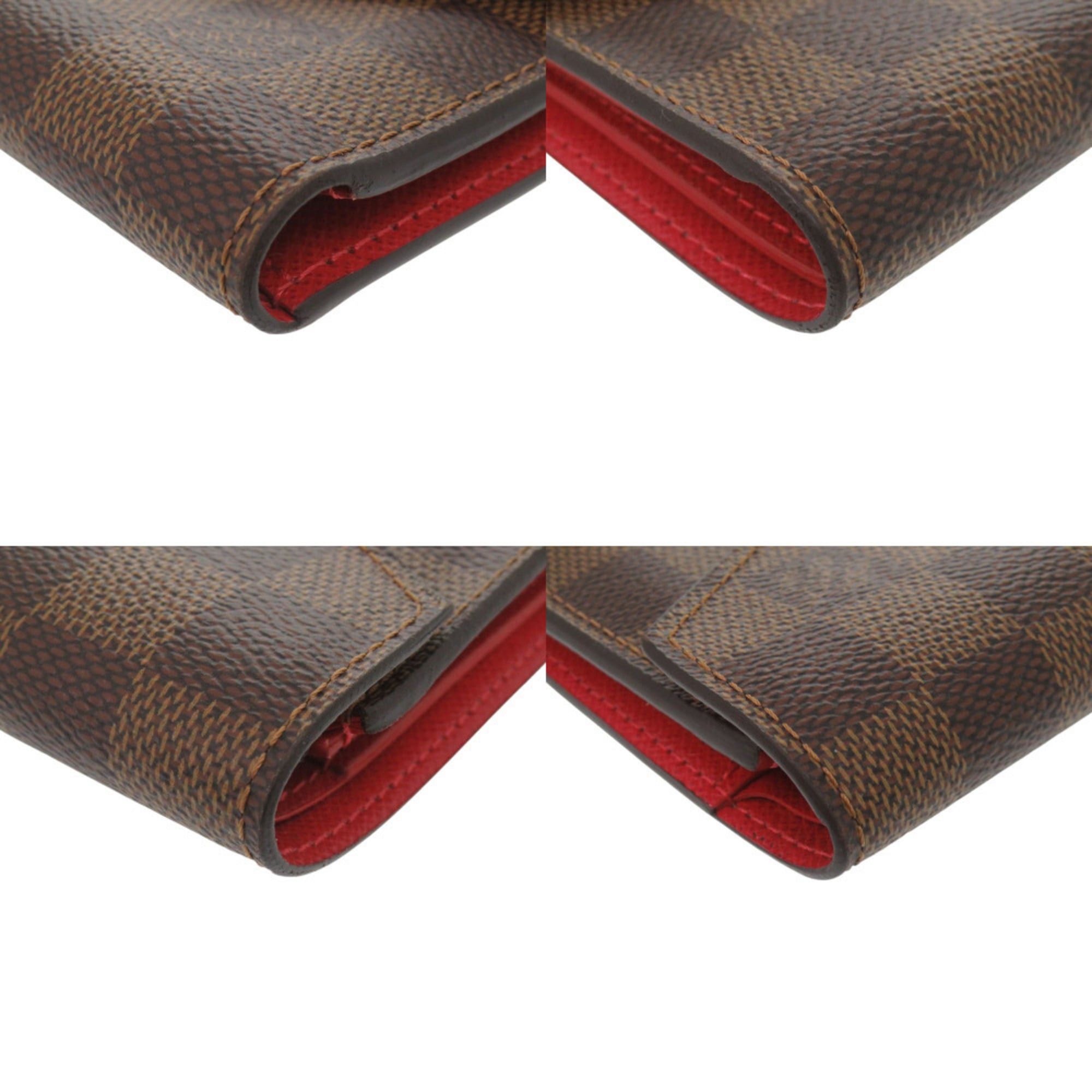 Louis Vuitton Excellent condition Louis Vuitton Portefeuille Victorine Damier N41659 tri-fold wallet with IC tag, red and brown, LV 0663 Size ONE SIZE - 3 Thumbnail