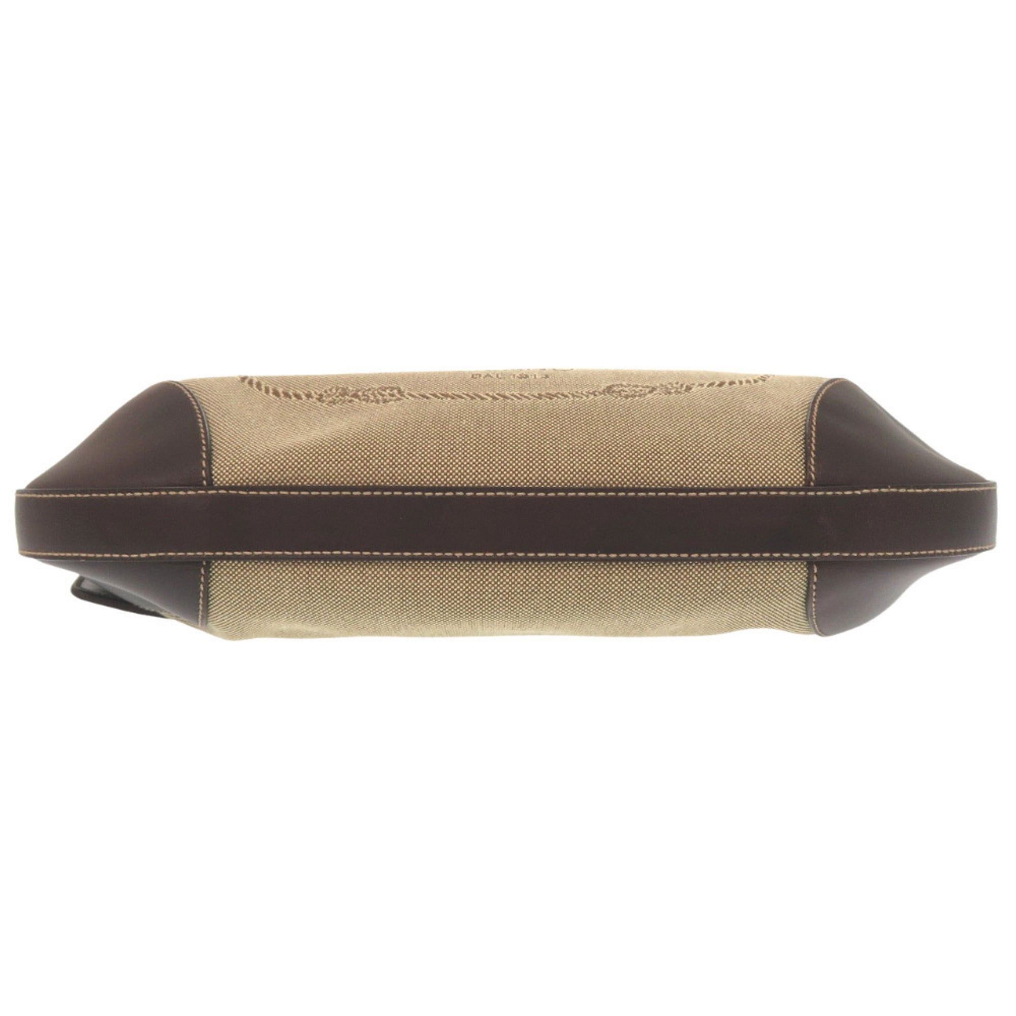 Prada Excellent condition Prada logo jacquard canvas bag BR3429 with silver hardware, semi-shoulder or one-shoulder style, brown leather, 0505 Size ONE SIZE - 3 Thumbnail