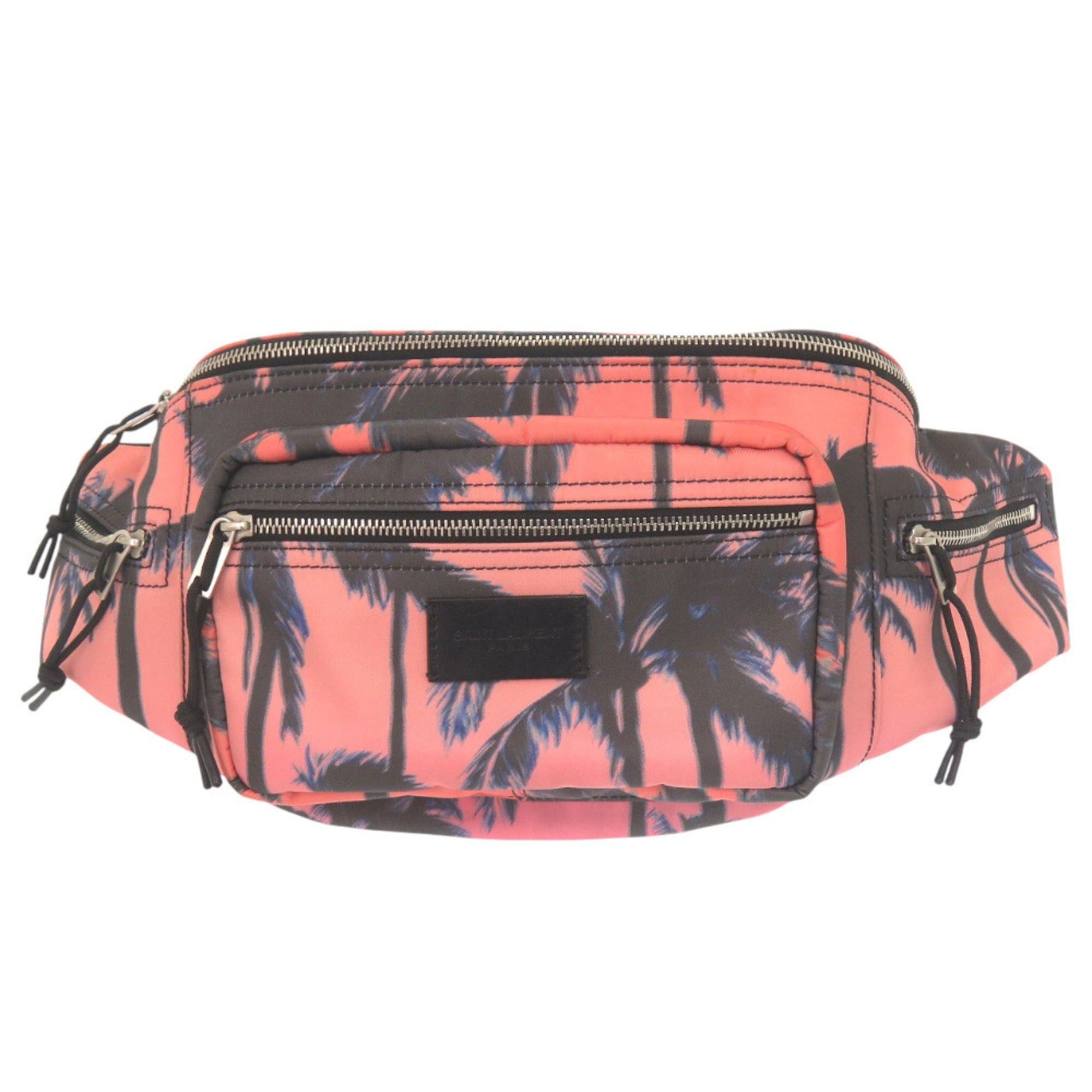 Saint Laurent Paris Excellent condition Saint Laurent Paris palm tree print 581375 nylon pink and orange body bag 0529 Size ONE SIZE - 4 Thumbnail