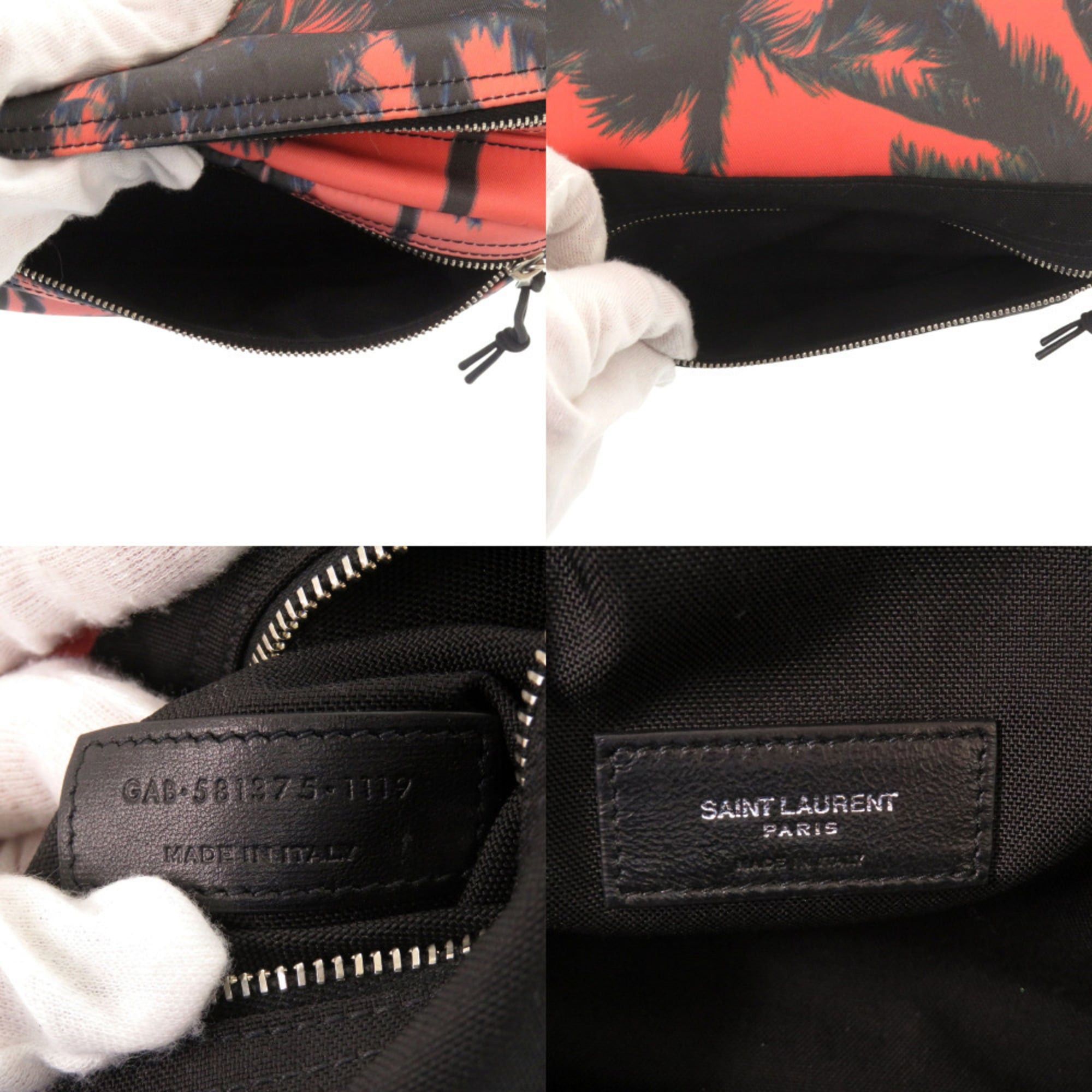 Saint Laurent Paris Excellent condition Saint Laurent Paris palm tree print 581375 nylon pink and orange body bag 0529 Size ONE SIZE - 6 Thumbnail