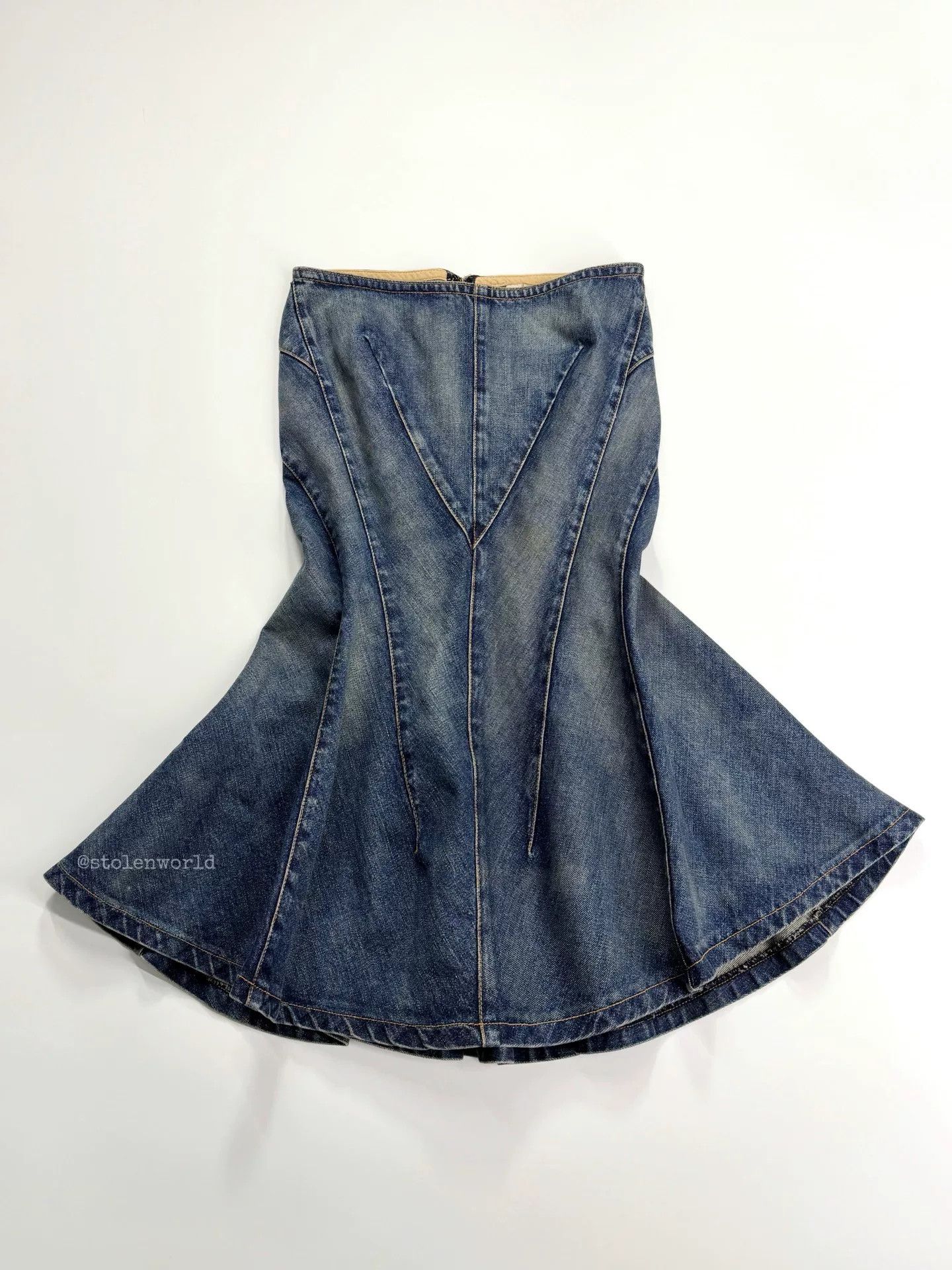 Junya Watanabe deconstructed denim flare skirt by junya watanabe Size 23" - 3 Thumbnail