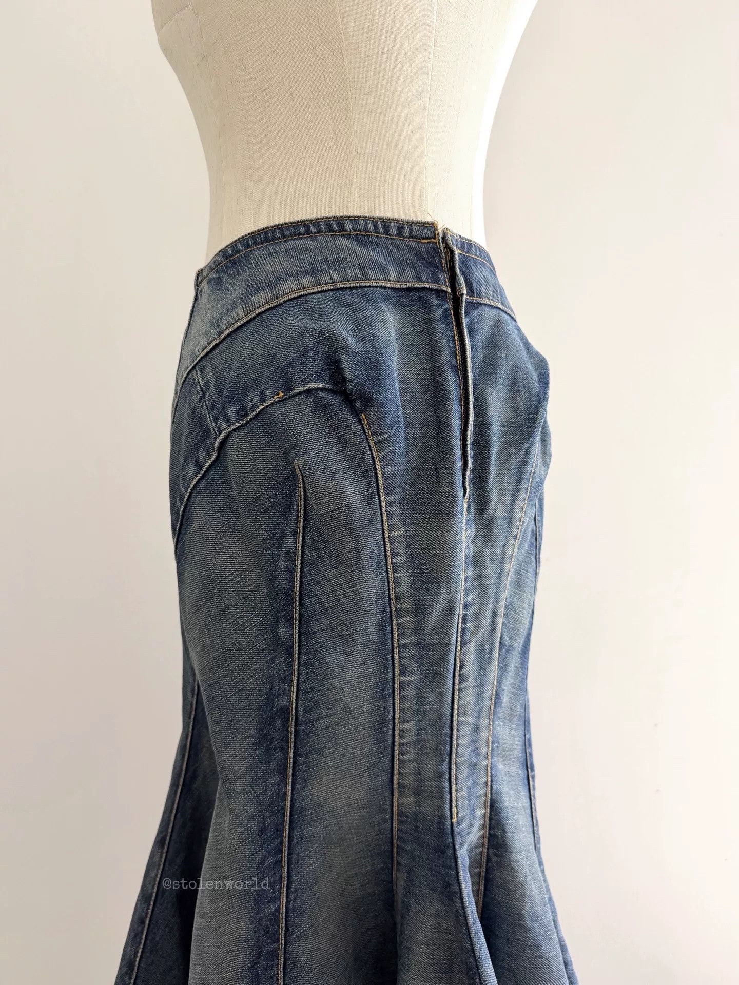 Junya Watanabe deconstructed denim flare skirt by junya watanabe Size 23" - 8 Thumbnail