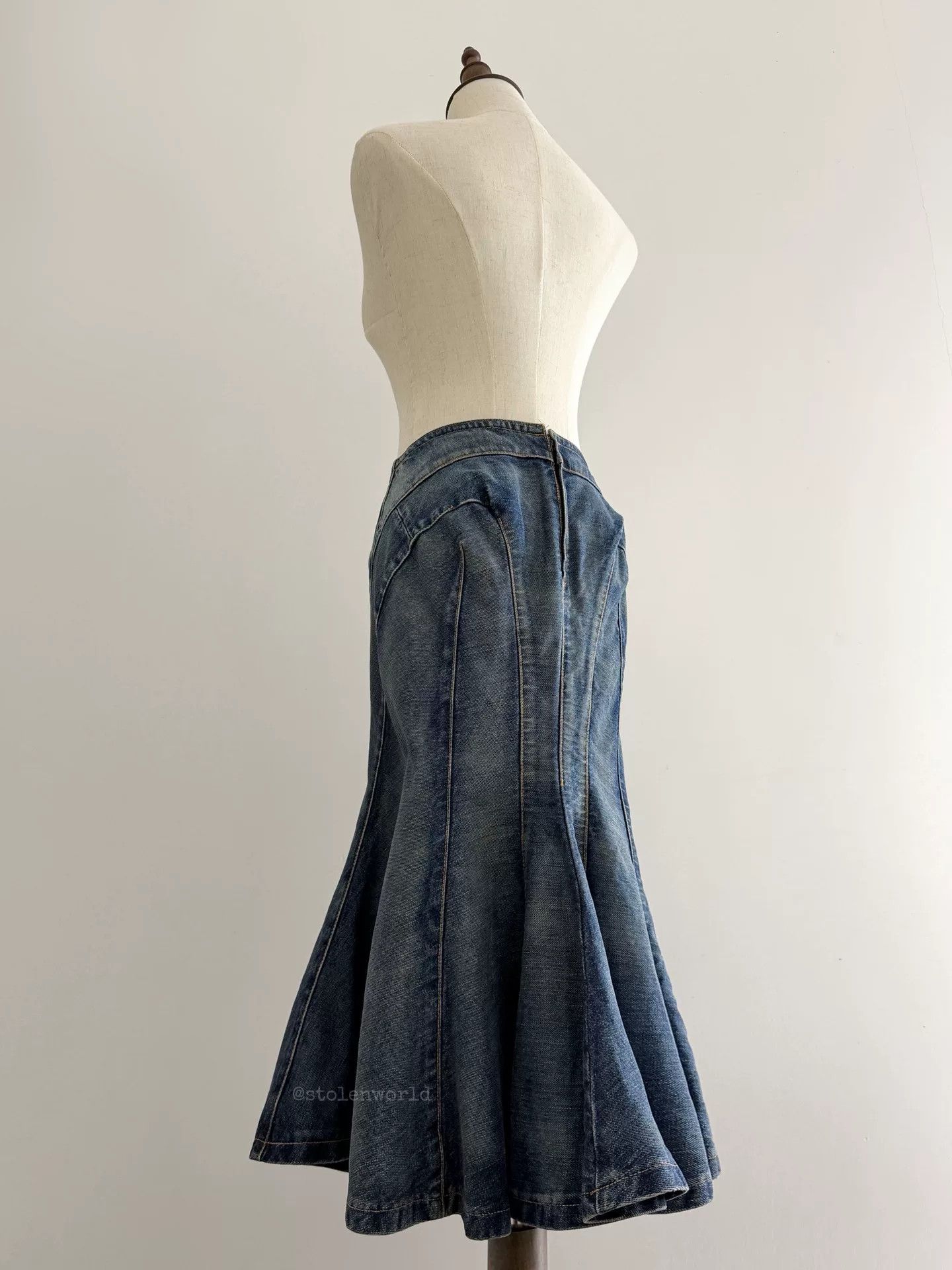 Junya Watanabe deconstructed denim flare skirt by junya watanabe Size 23" - 6 Thumbnail