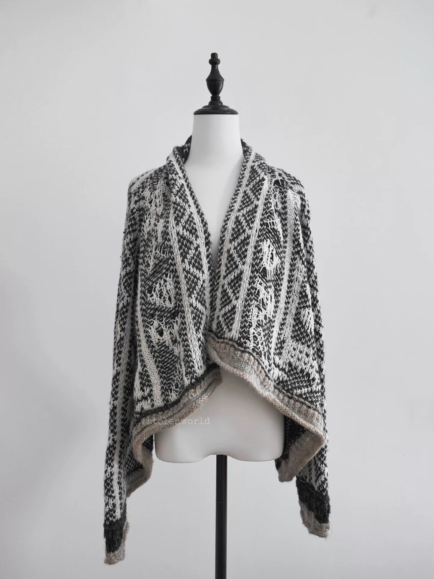 Issey Miyake wool knitted cardigan with unique pattern Size M / US 6-8 / IT 42-44 - 3 Thumbnail