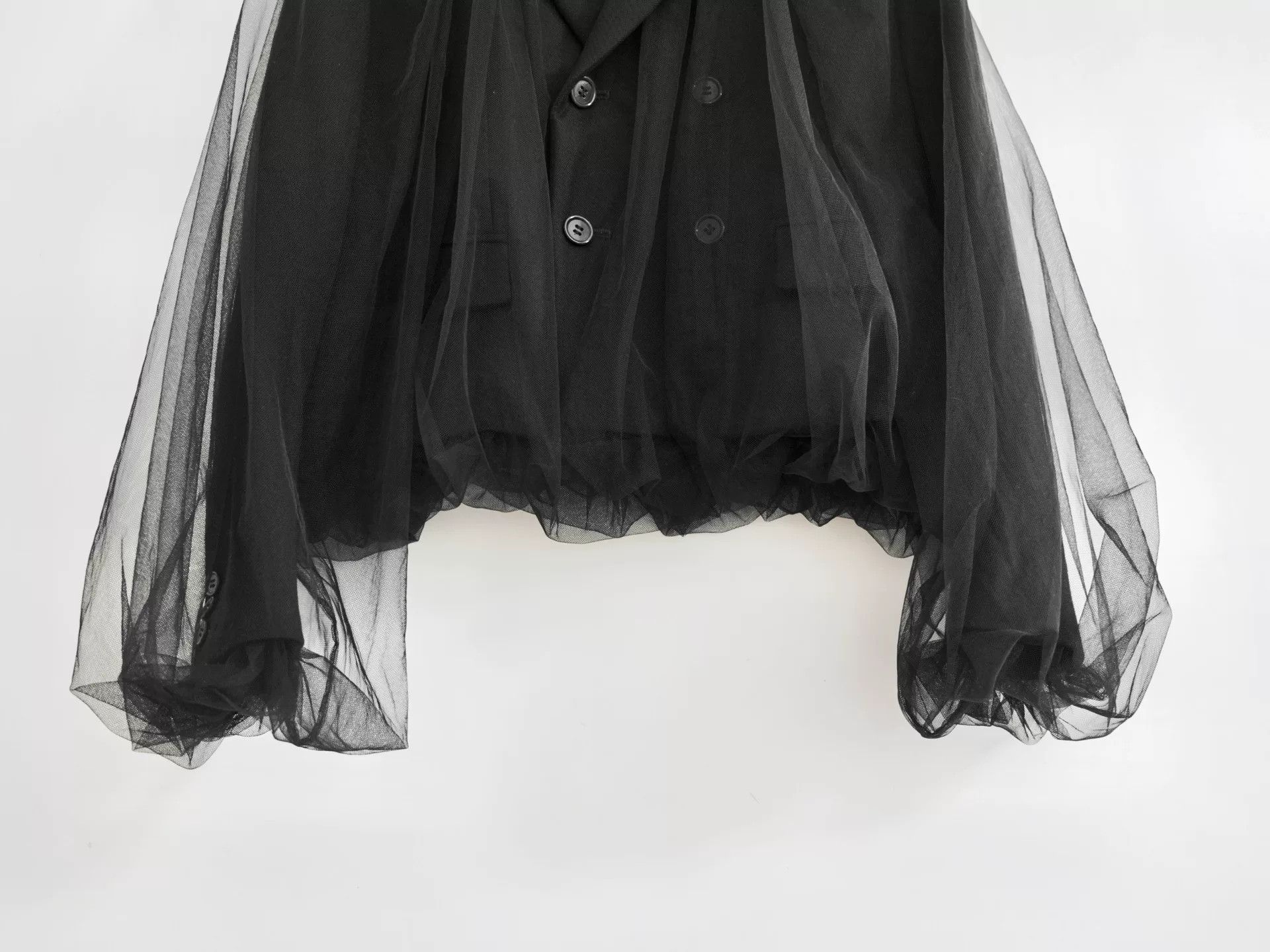 Noir Kei Ninomiya black wool and tulle blazer Size S / US 4 / IT 40 - 3 Thumbnail