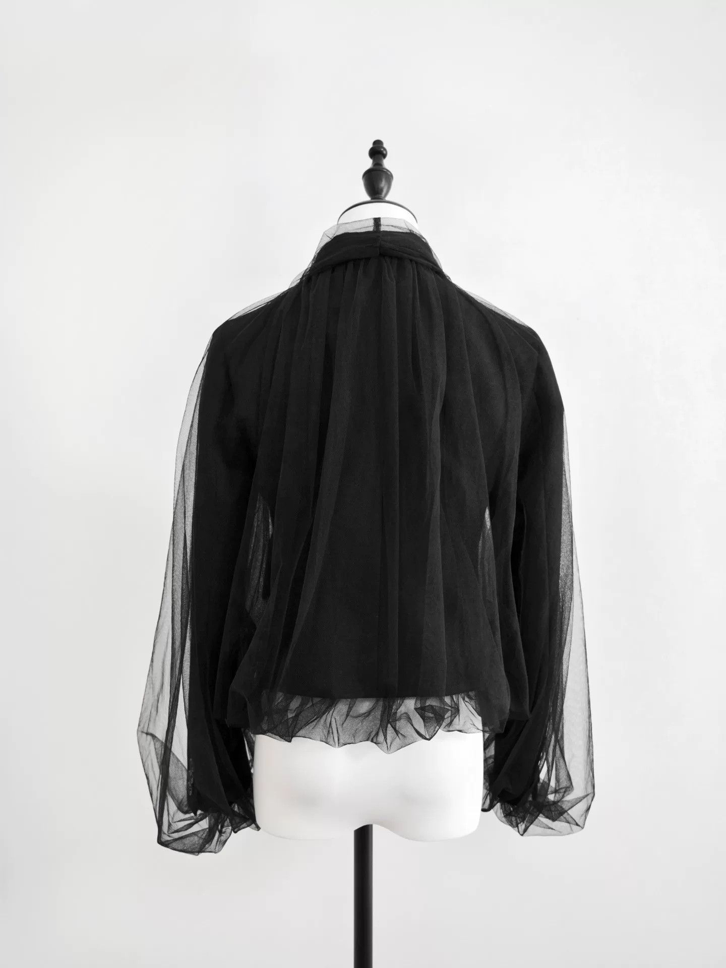 Noir Kei Ninomiya black wool and tulle blazer Size S / US 4 / IT 40 - 7 Thumbnail